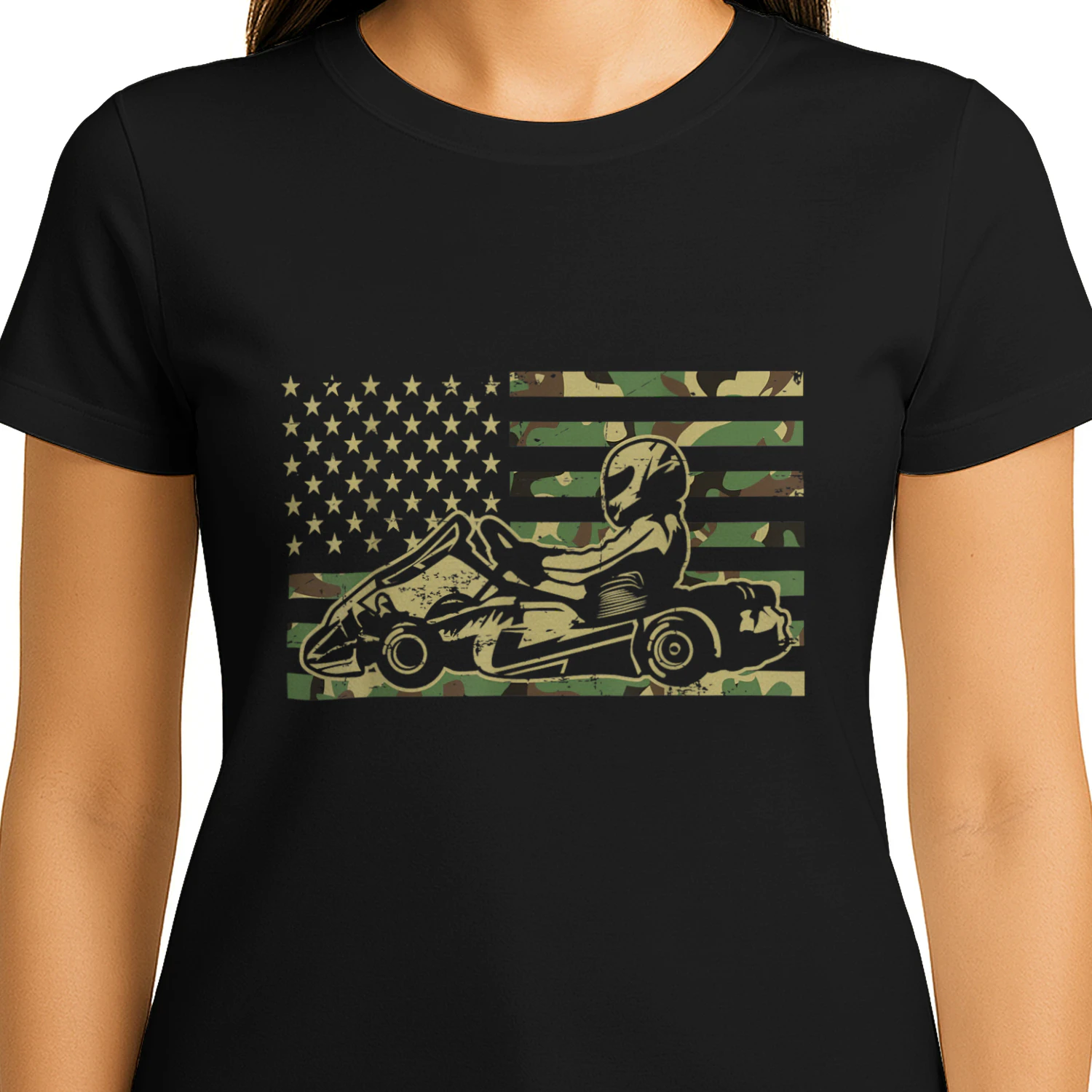 Camouflage Us Flag Go Kart Go-Kart Racing