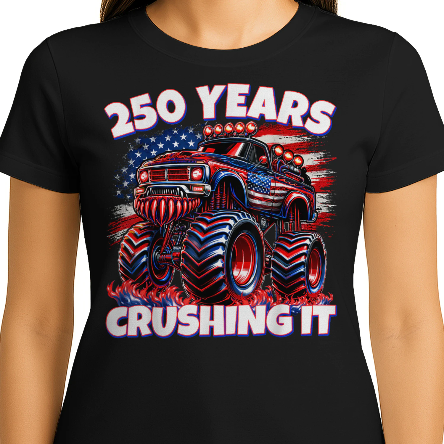 Kids 4th of July Monster Truck 250 Years Patriotic Boys