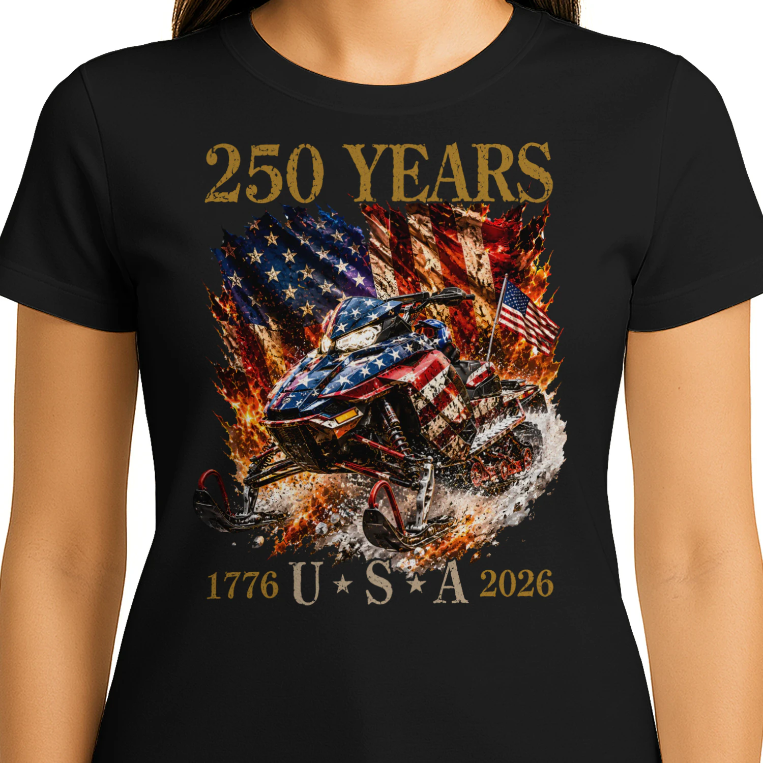 Snowmobile Sled 250 Years USA 1776 - 2026