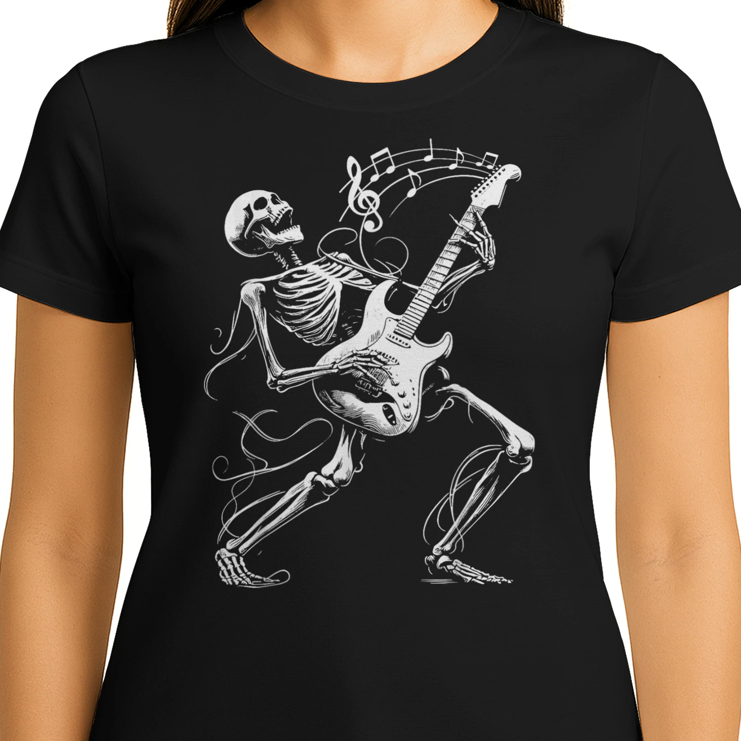 Skeleton Playing Guitar Music Gifts for Men Women Rock Band