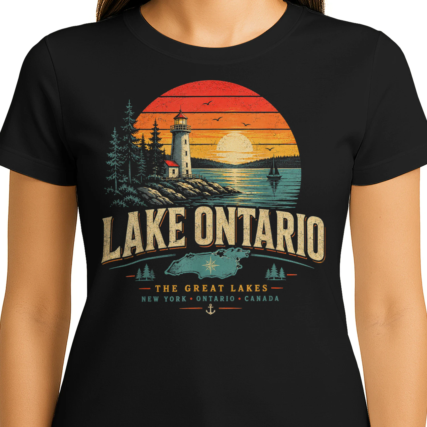 Lake Ontario Funny Vintage Lake Ontario Est 1615