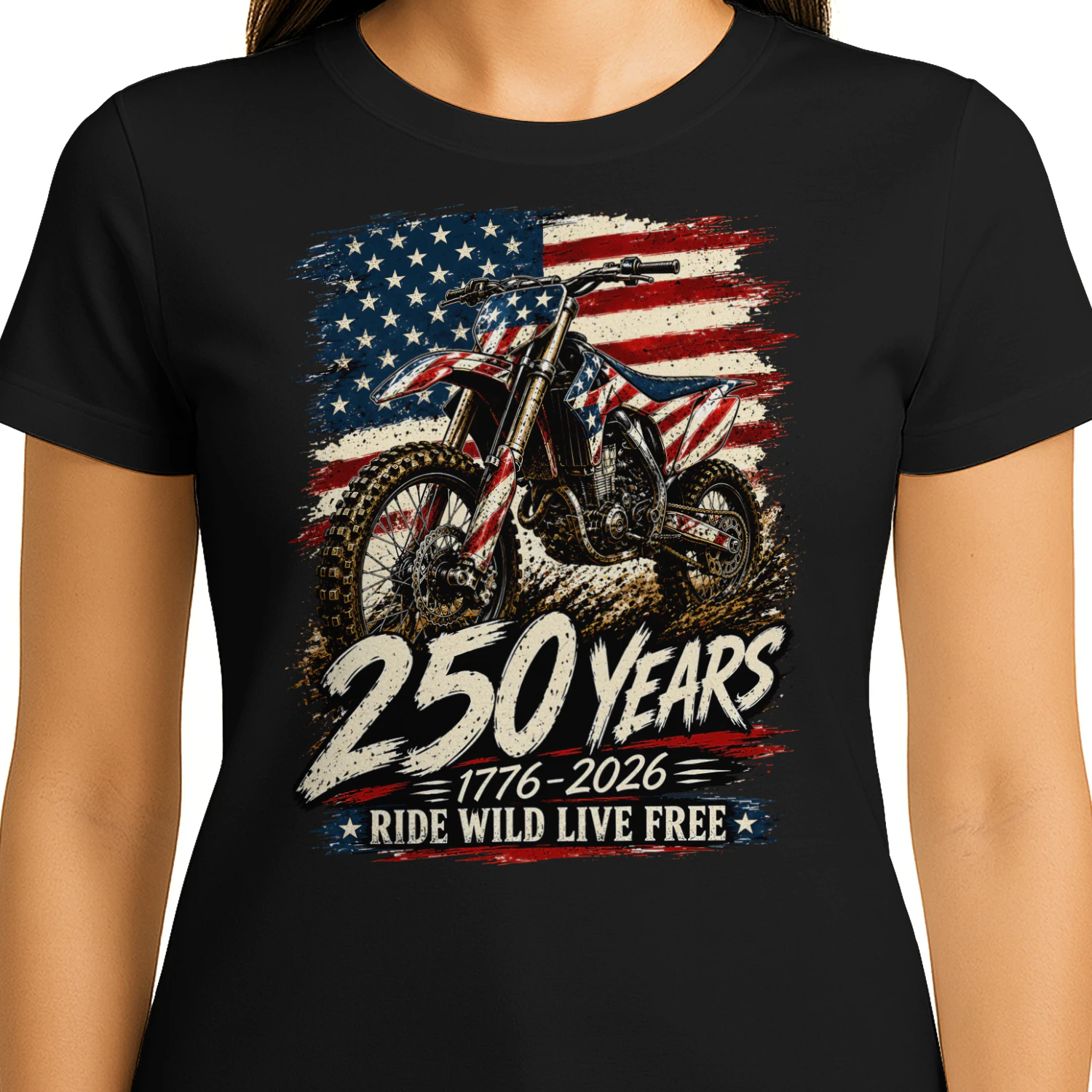 Dirt Bike Motocross 250 Years Ride Wild Live Free
