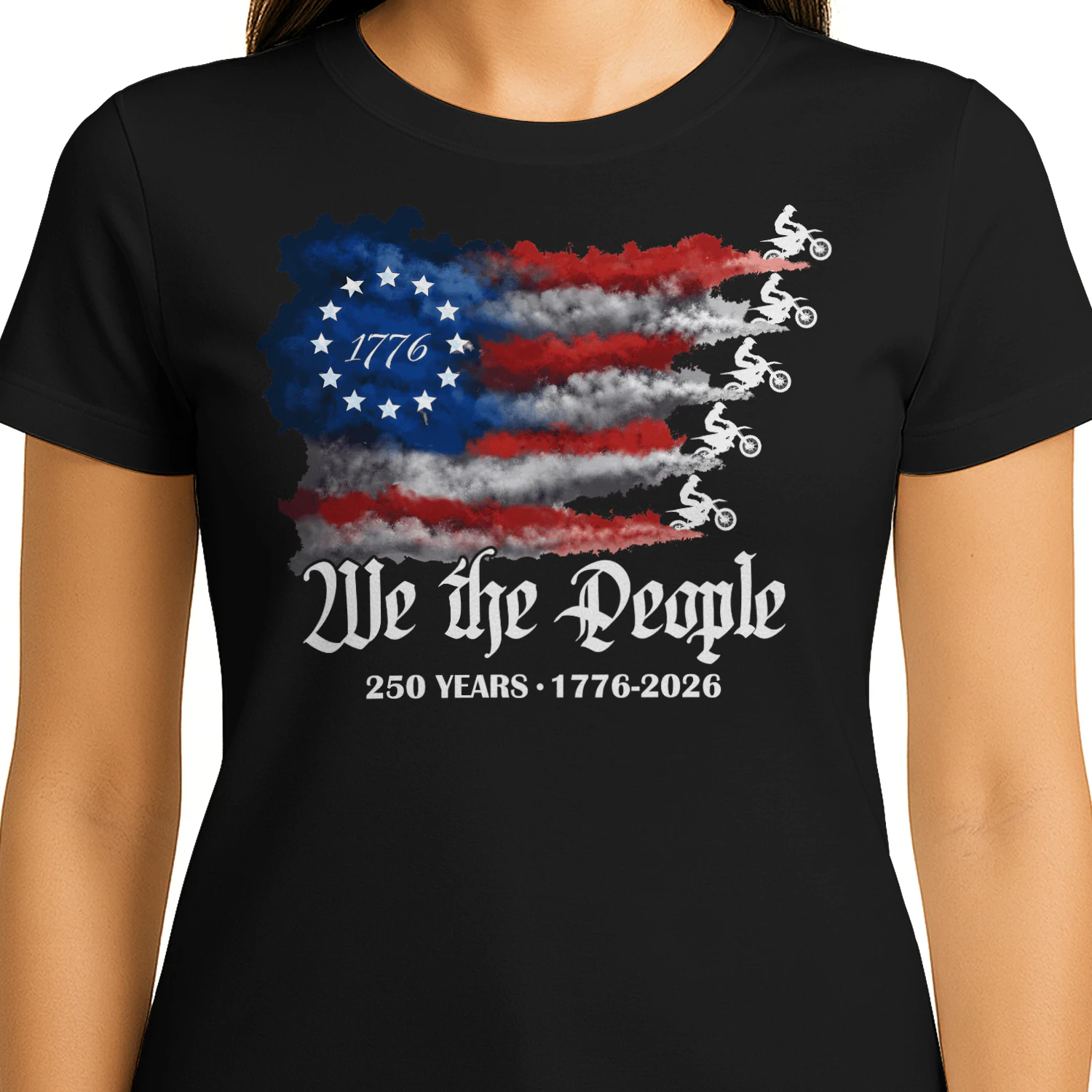 Dirt Bike Motocorss WE The People 250 Years US Flag