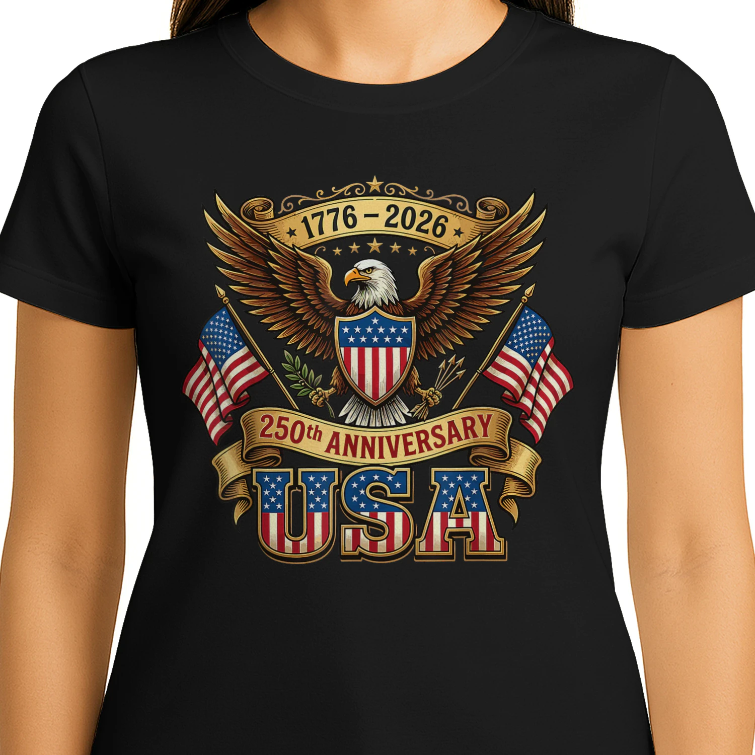 250th Anniversary USA Flag 250 Years American 4th of July