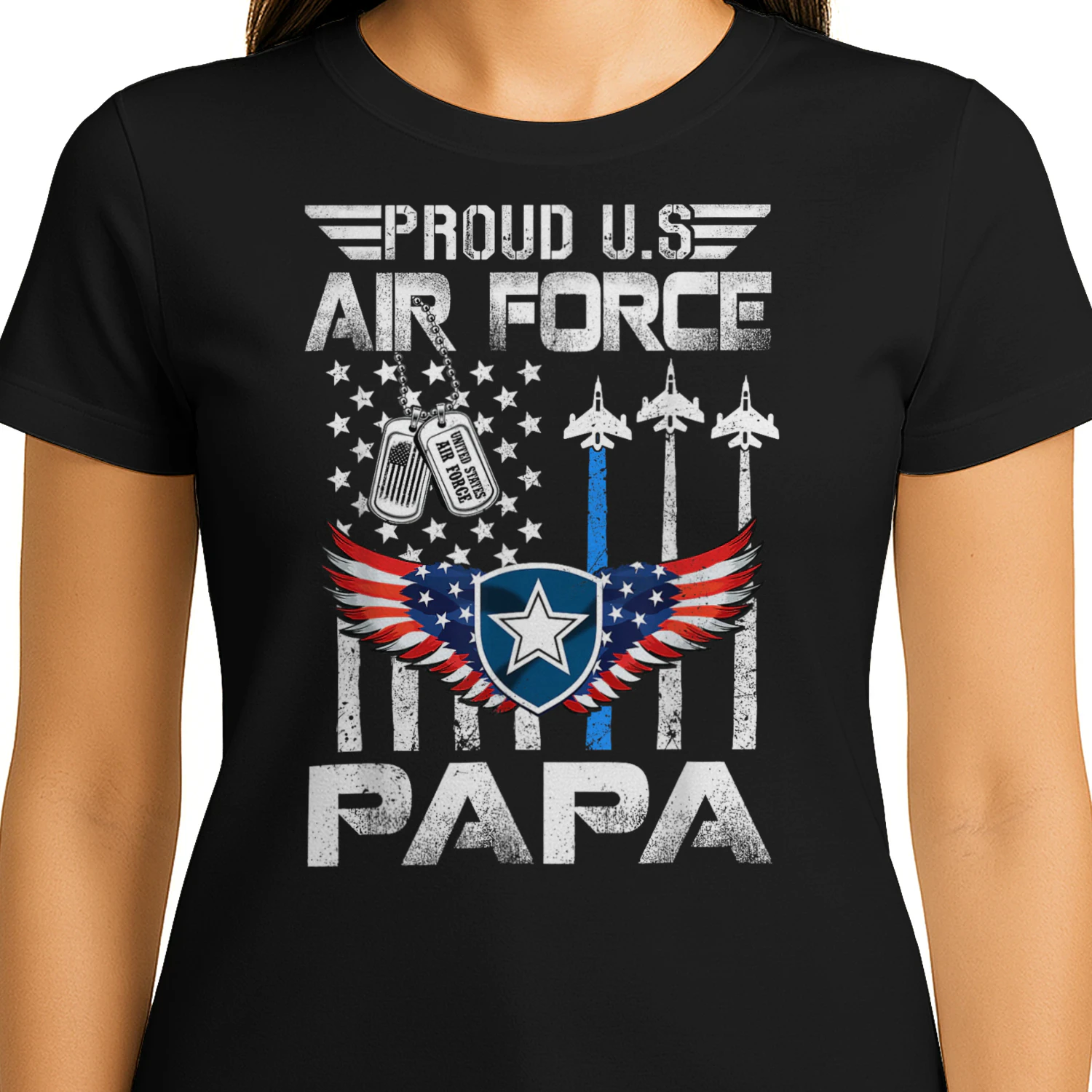 Proud US Air Force Papa Flag US Air Force Graduation Papa