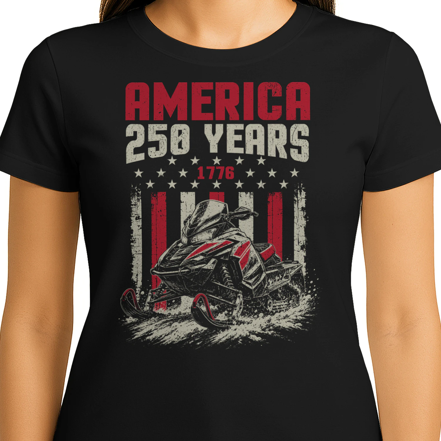 Snowmobile Sled America 250 Years 1776