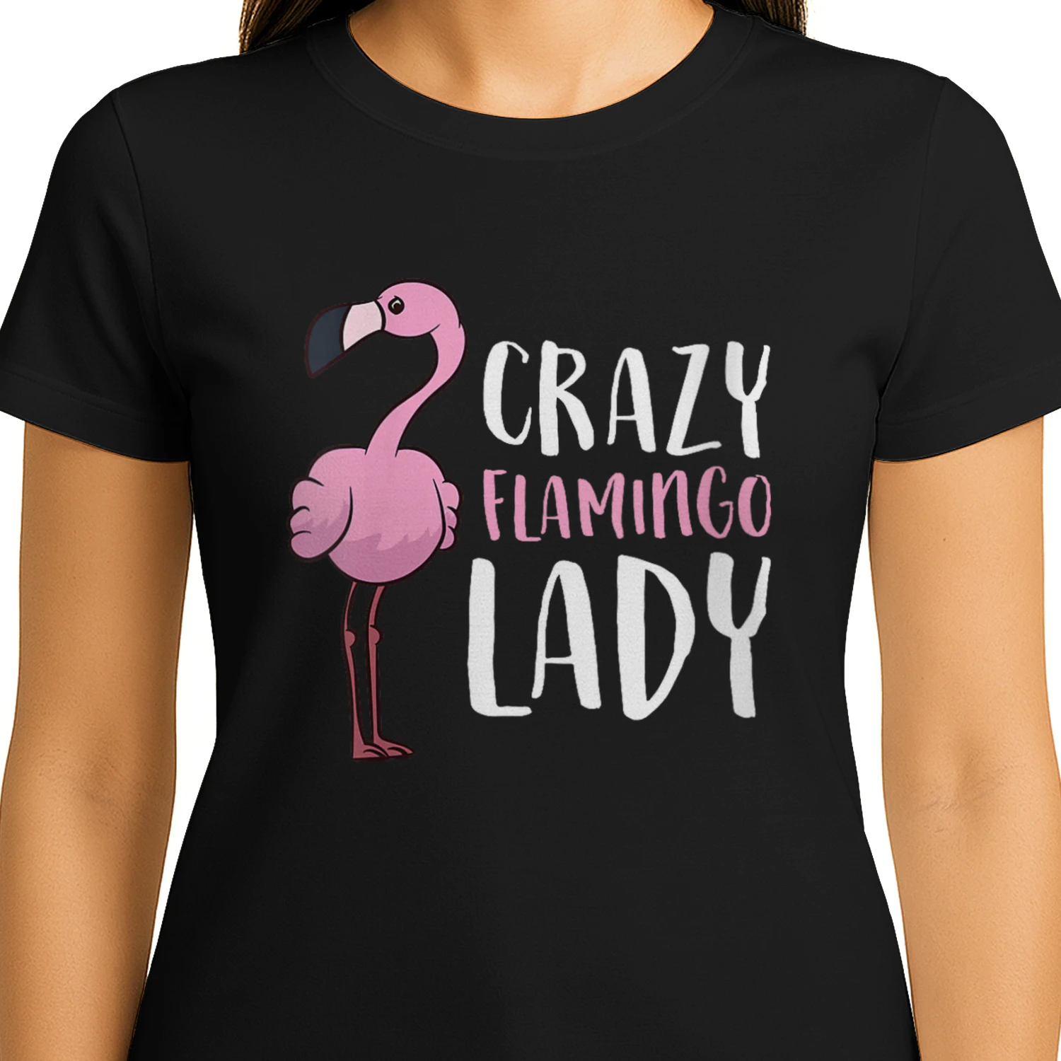 Womens Women Love Flamingos Flamingo Girl Crazy Flamingo Lady V-Neck
