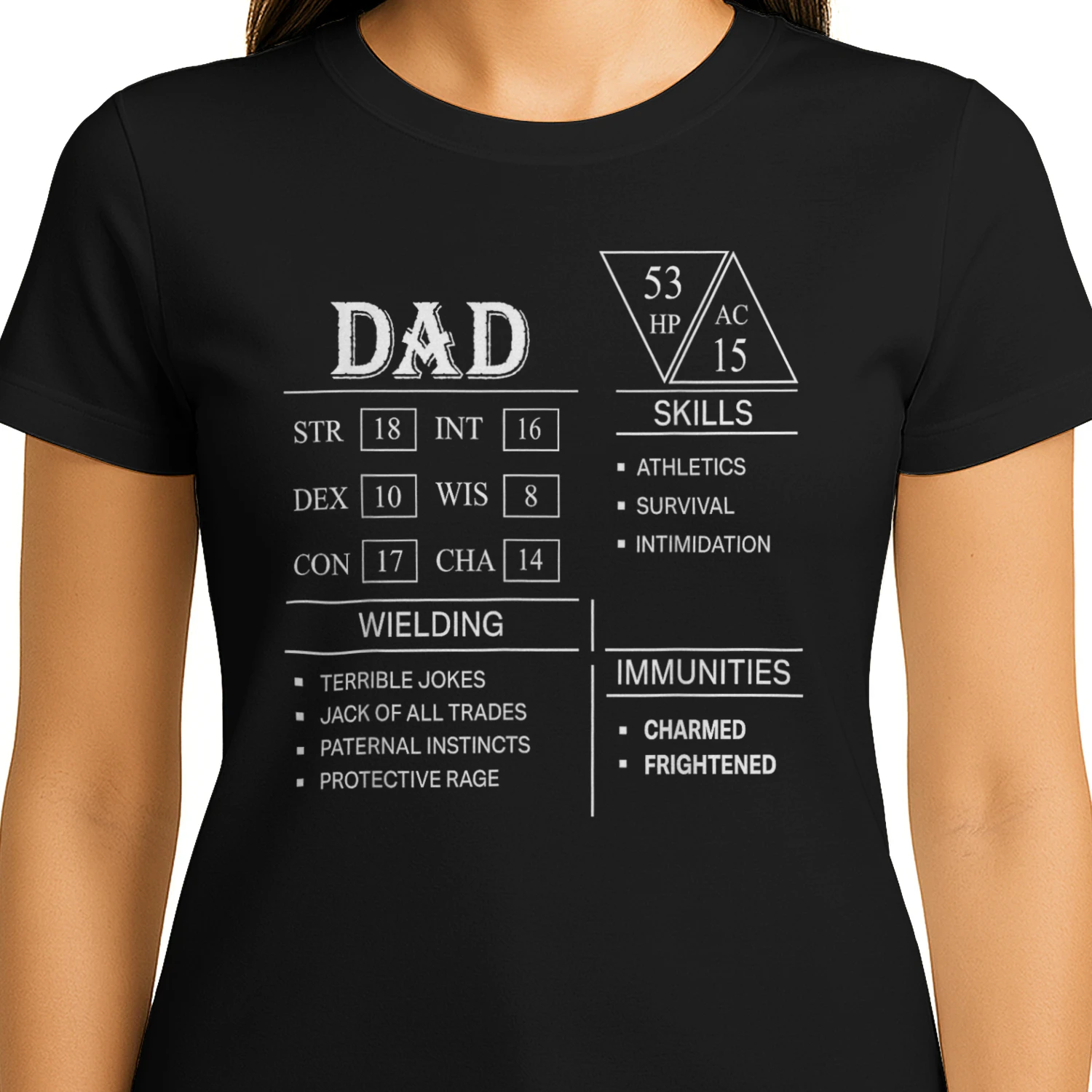 Roleplaying Dice Gamer Dragon Dad Stat Skills Wielding