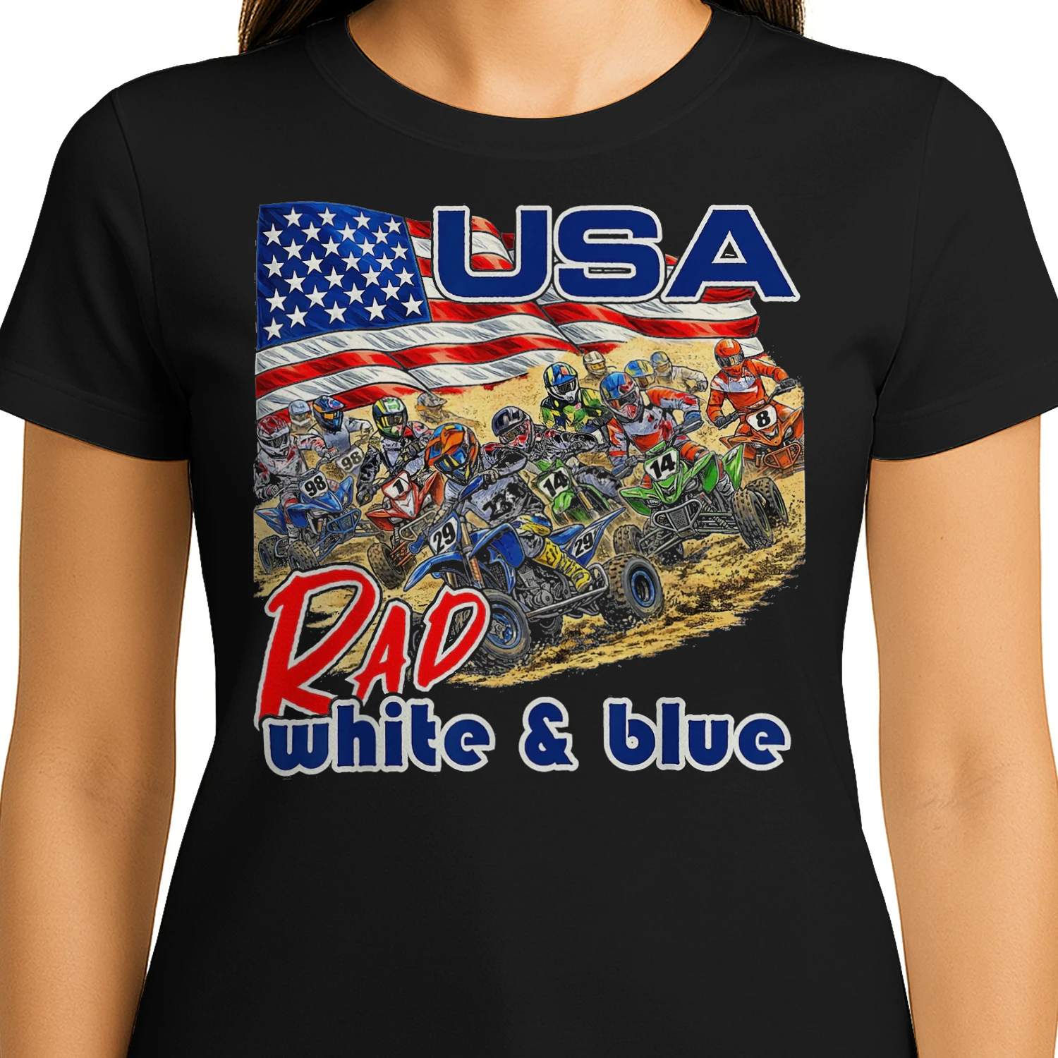 ATV Four Wheeler Rad White Blue