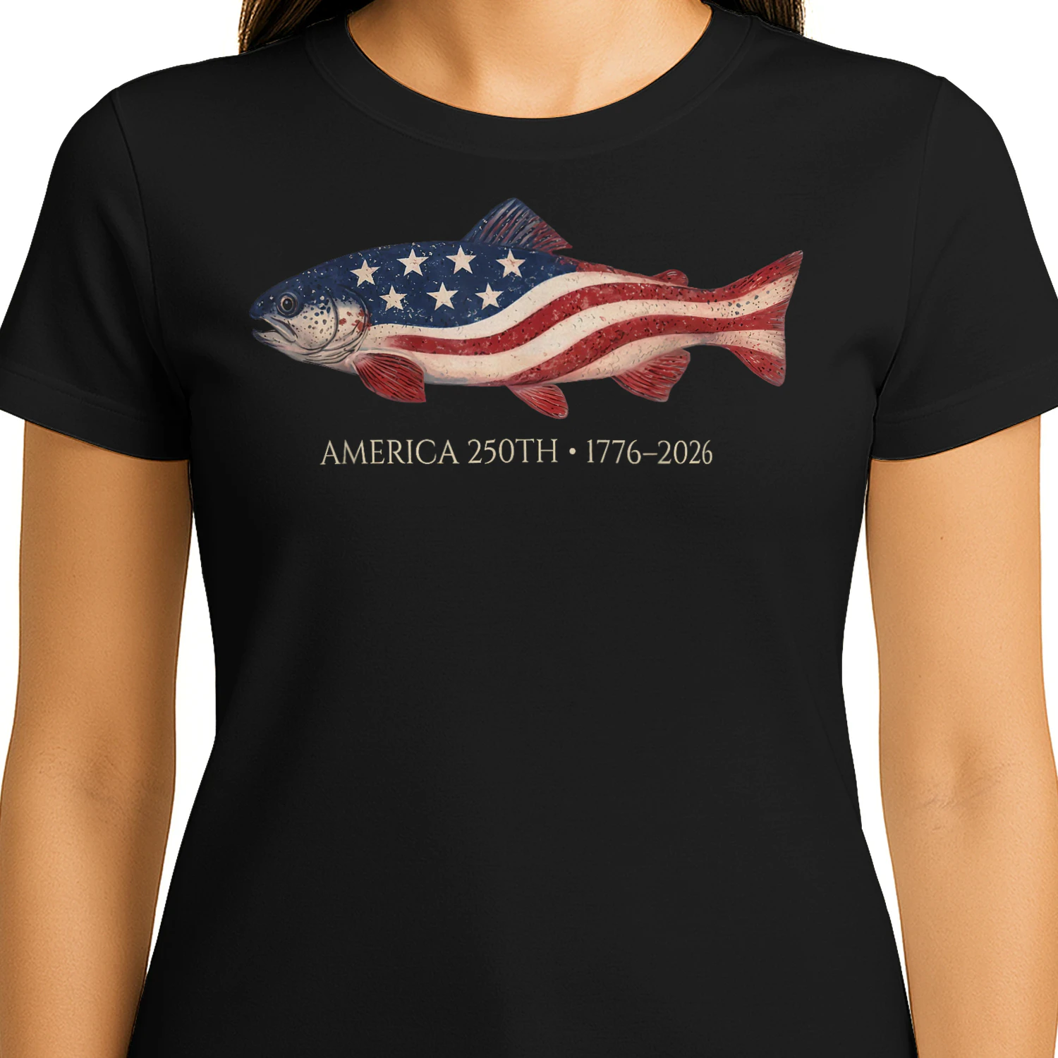 250 America Years 1776 2026 Fishing USA Flag 250th Birthday