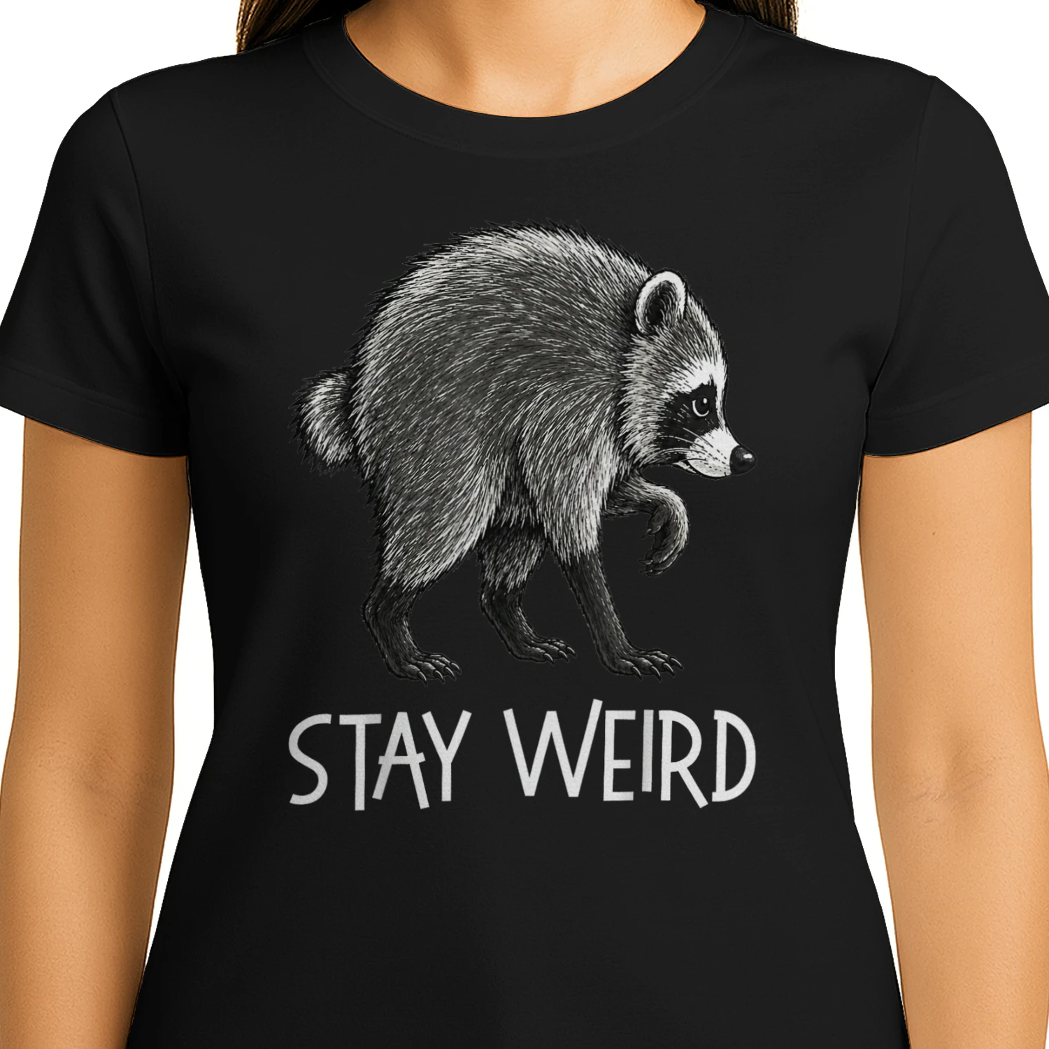 Stay Weird Funny Timothy Raccoon