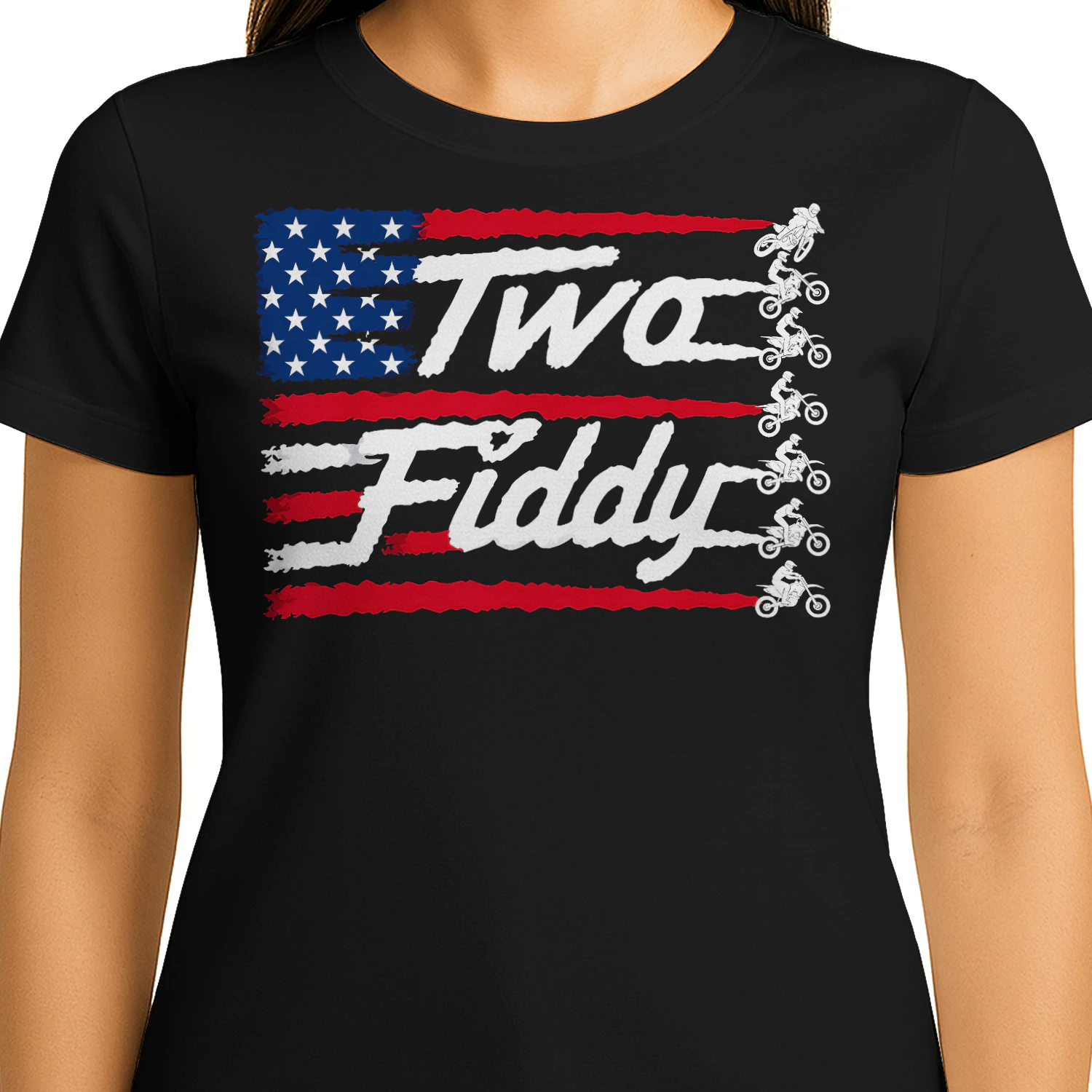 Dirt Bike Motocross Two Fiddy US Falg Rider