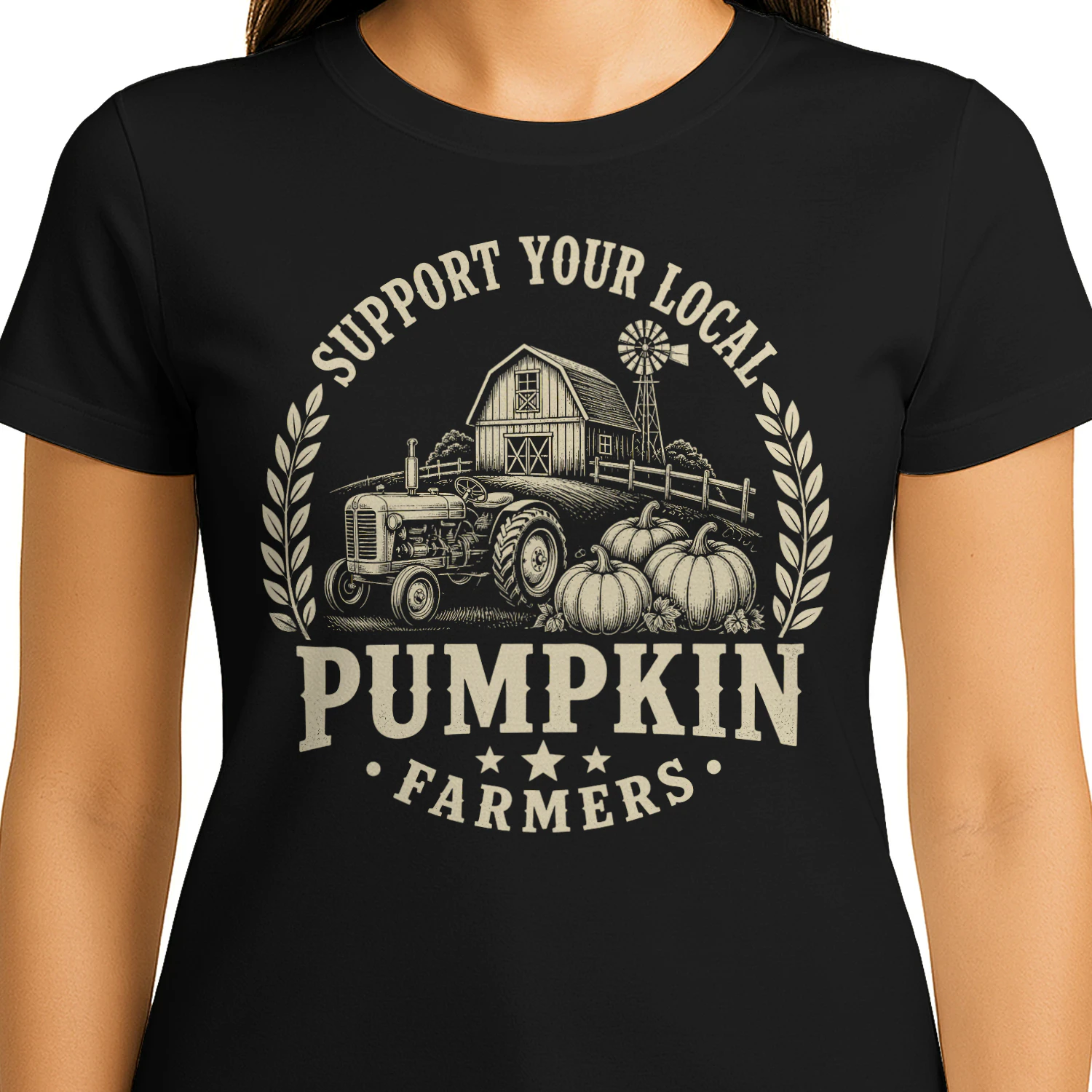 Support Your Local Pumpkin Farmers Vintage Halloween Fall