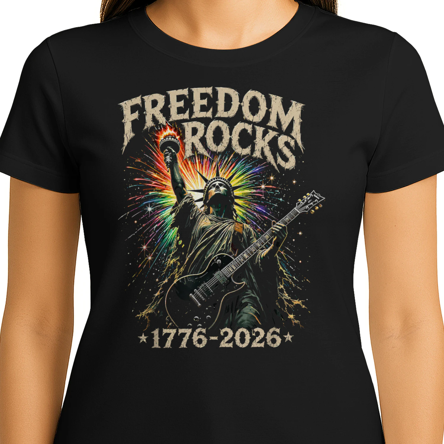 Freedom Rocks Statue of Liberty Guitar 1776-2026 250 Years