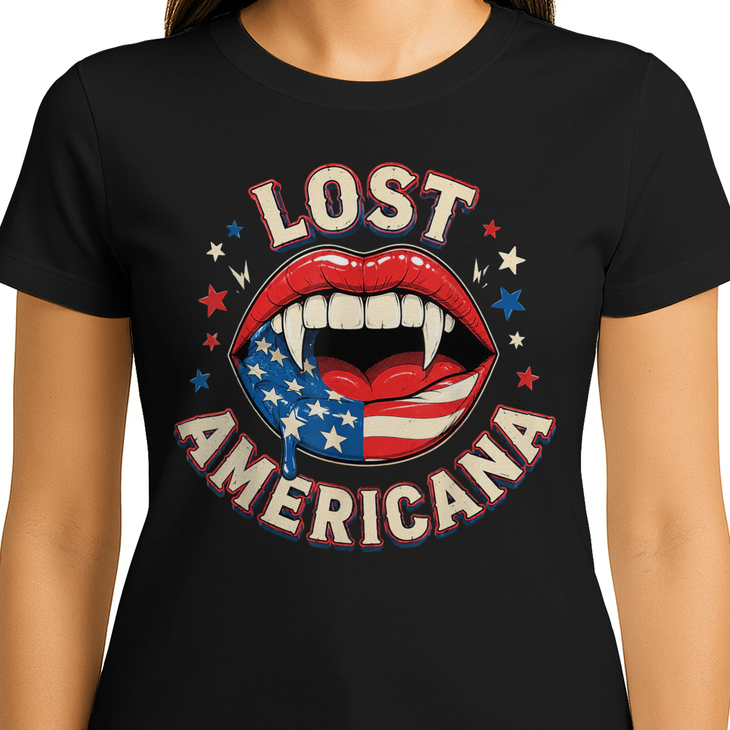 Lost Americana Vintage Vampire Patriotic Retro USA