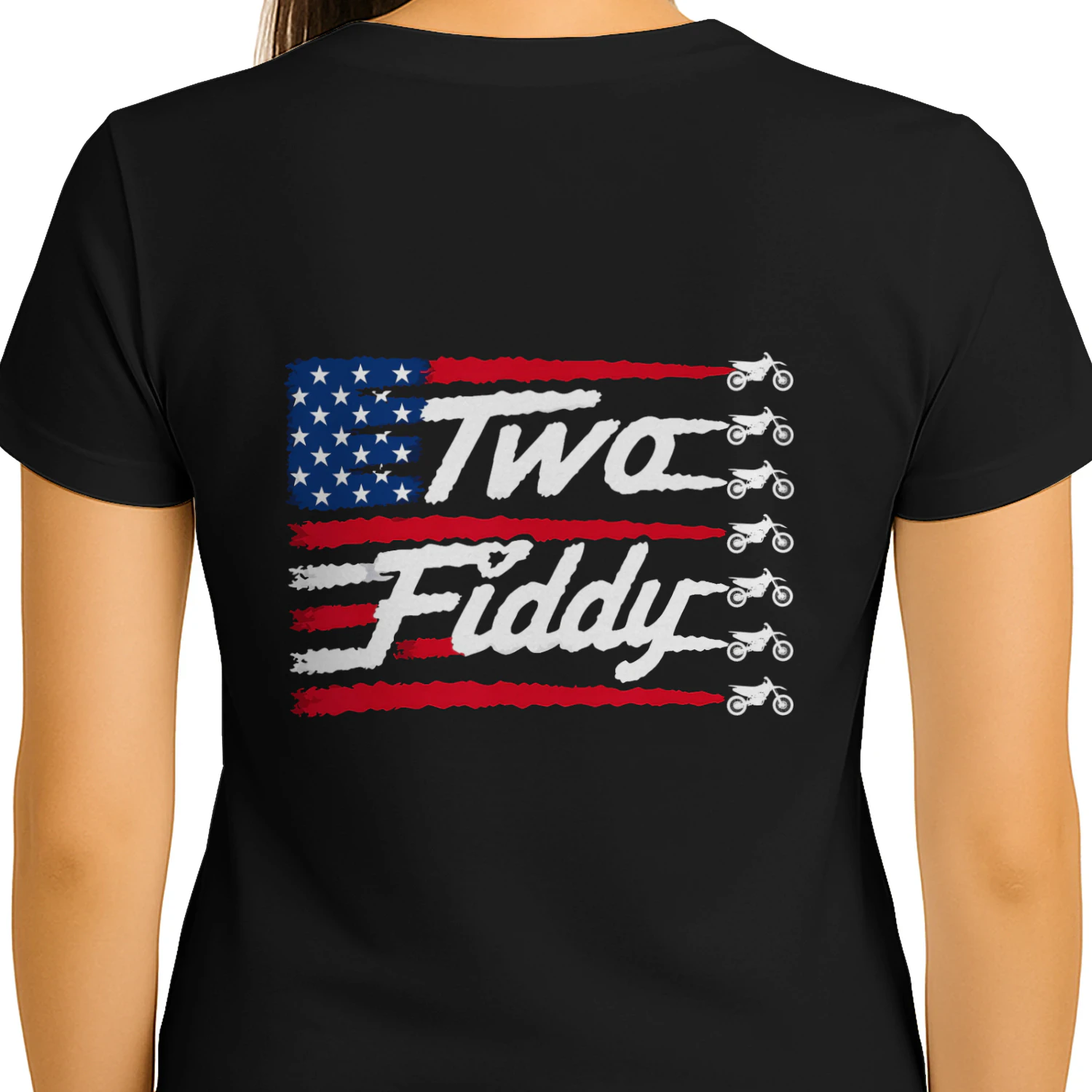 Dirt Bike Motocross Two Fiddy US Falg