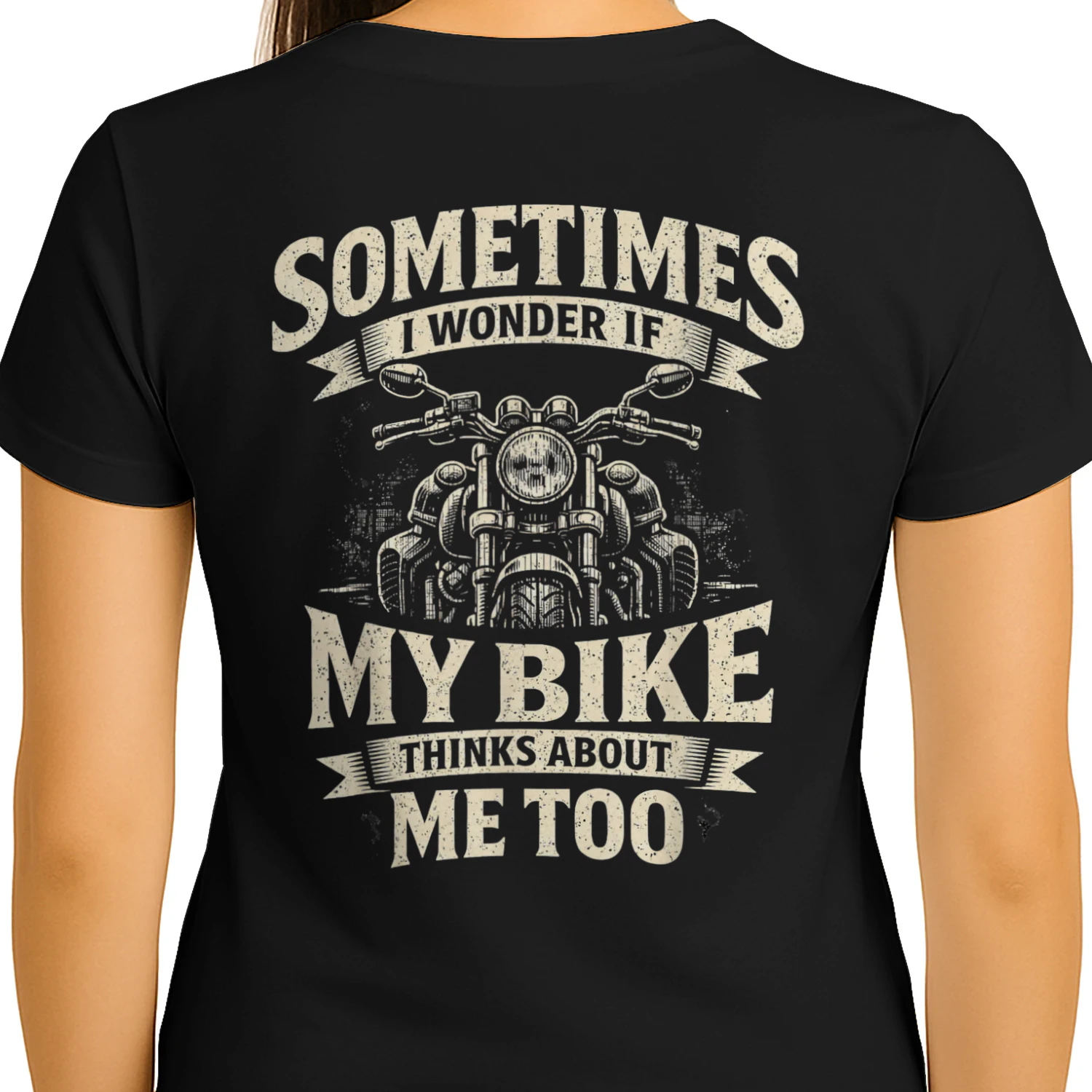 Funny Motorcycle Quote My Bike Thinks Me Biker