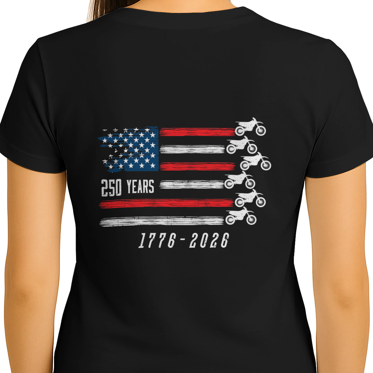 Dirt Bike Motocross America 250 Years Flag US