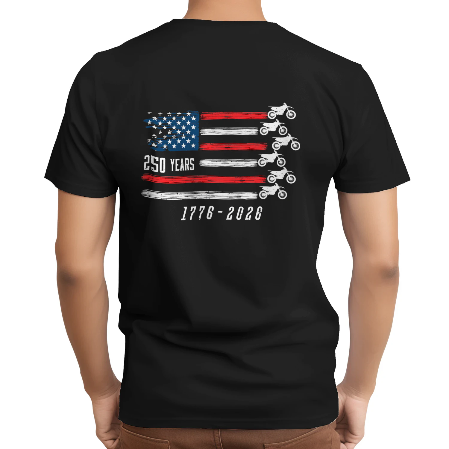 Dirt Bike Motocross America 250 Years Flag US