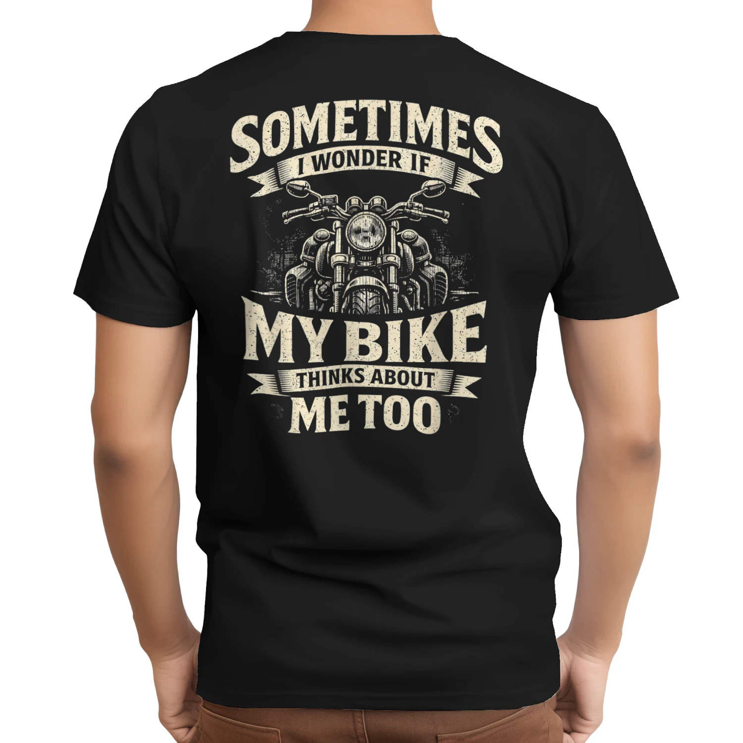 Funny Motorcycle Quote My Bike Thinks Me Biker