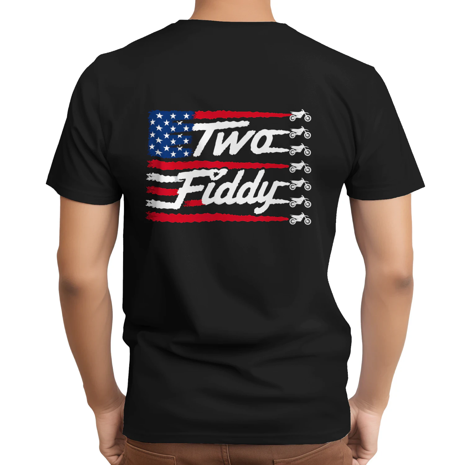 Dirt Bike Motocross Two Fiddy US Falg