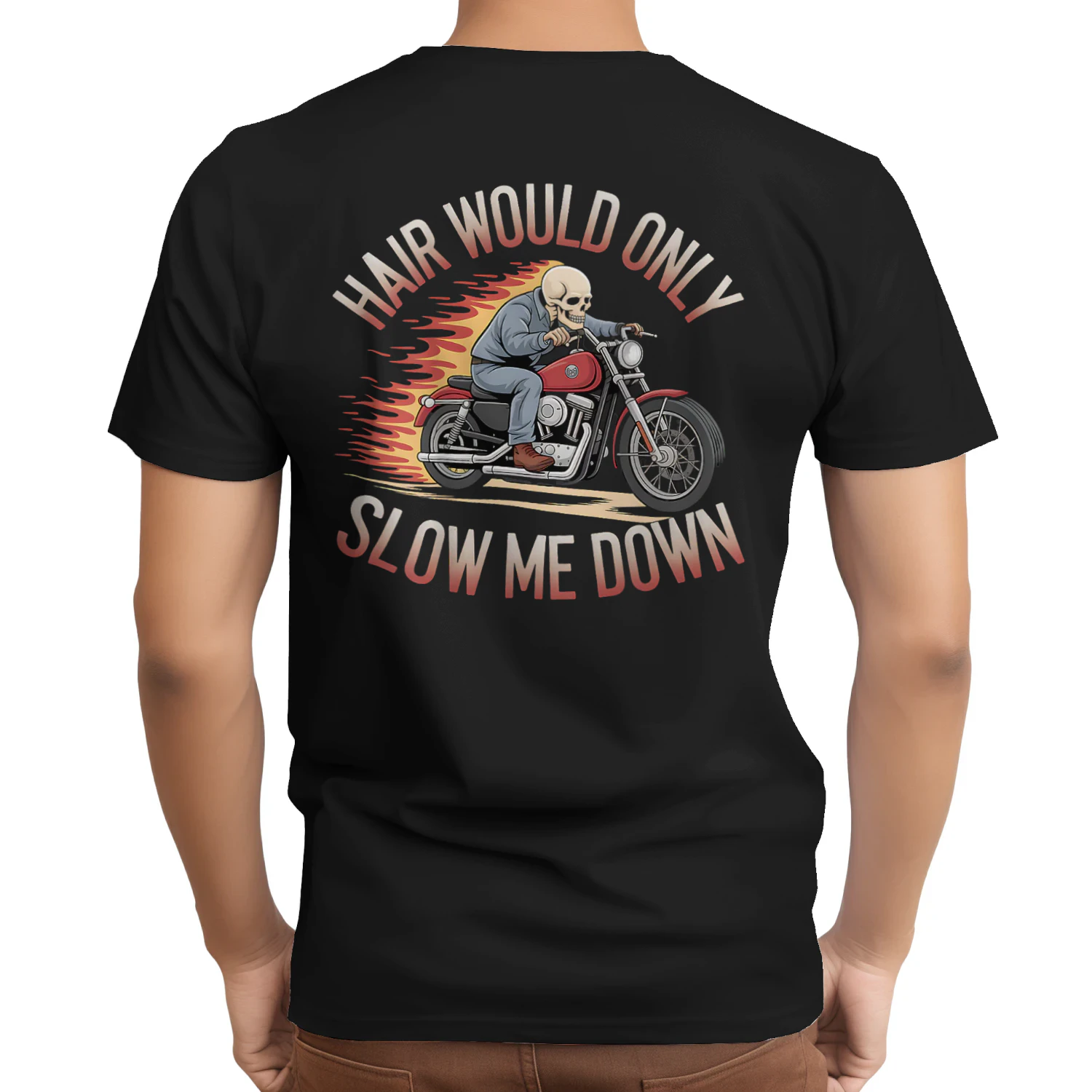 Funny Graphic Motorcycle Rider Bald Biker Skull