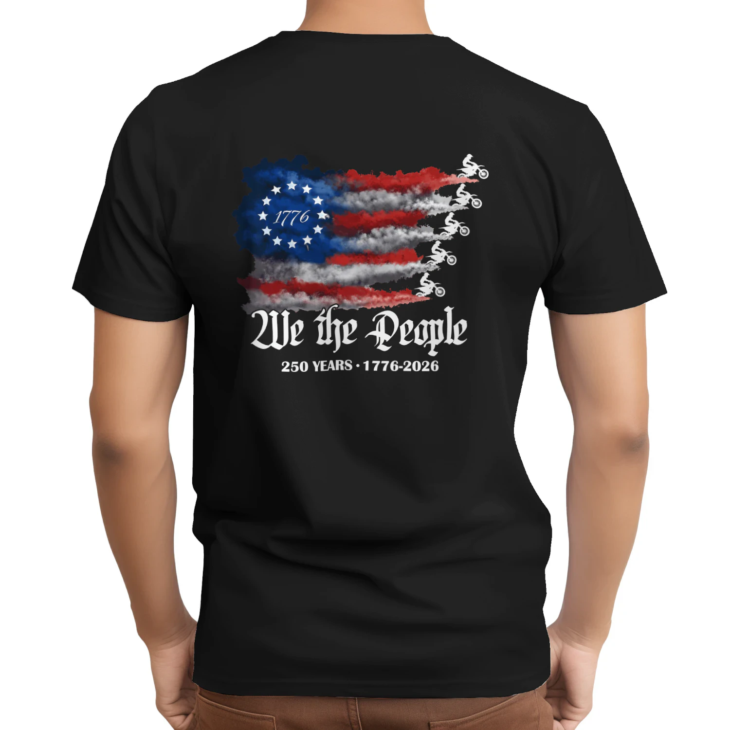 Dirt Bike Motocorss WE The People 250 Years US Flag