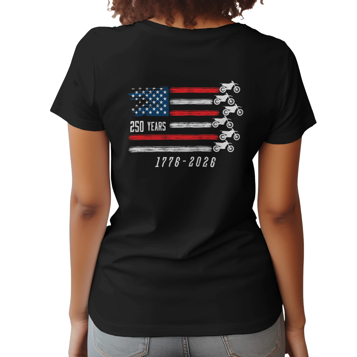 Dirt Bike Motocross America 250 Years Flag US