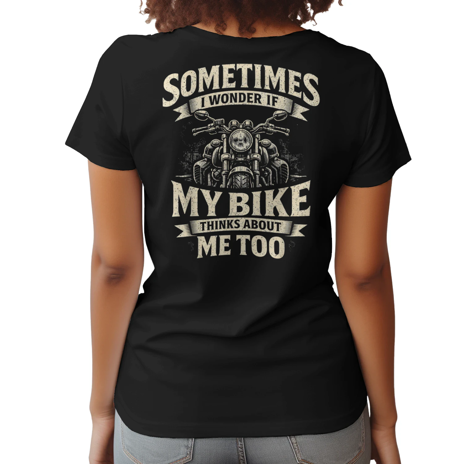 Funny Motorcycle Quote My Bike Thinks Me Biker
