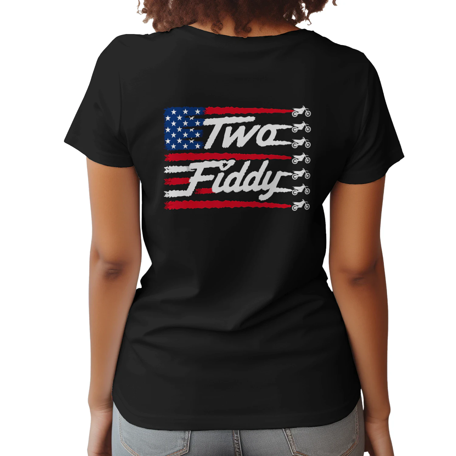 Dirt Bike Motocross Two Fiddy US Falg
