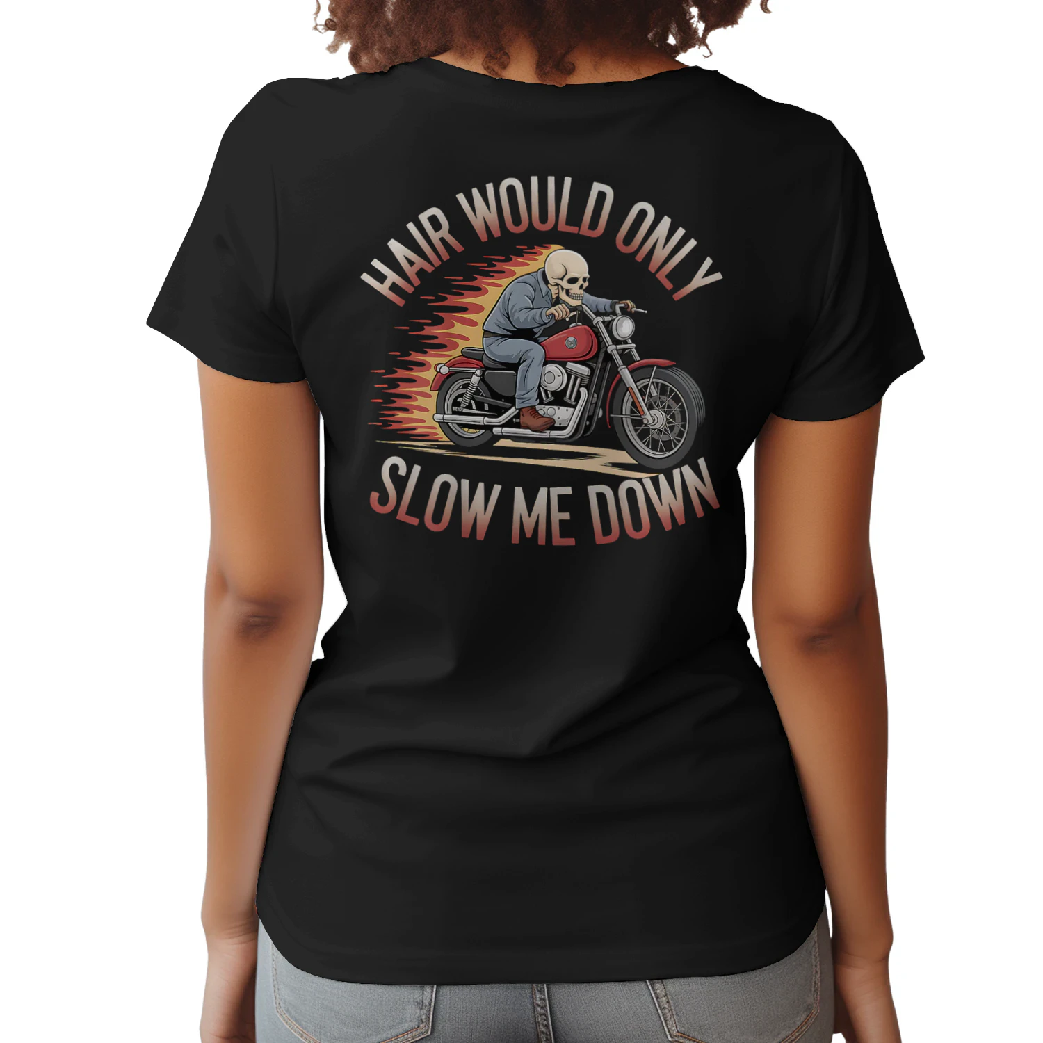 Funny Graphic Motorcycle Rider Bald Biker Skull