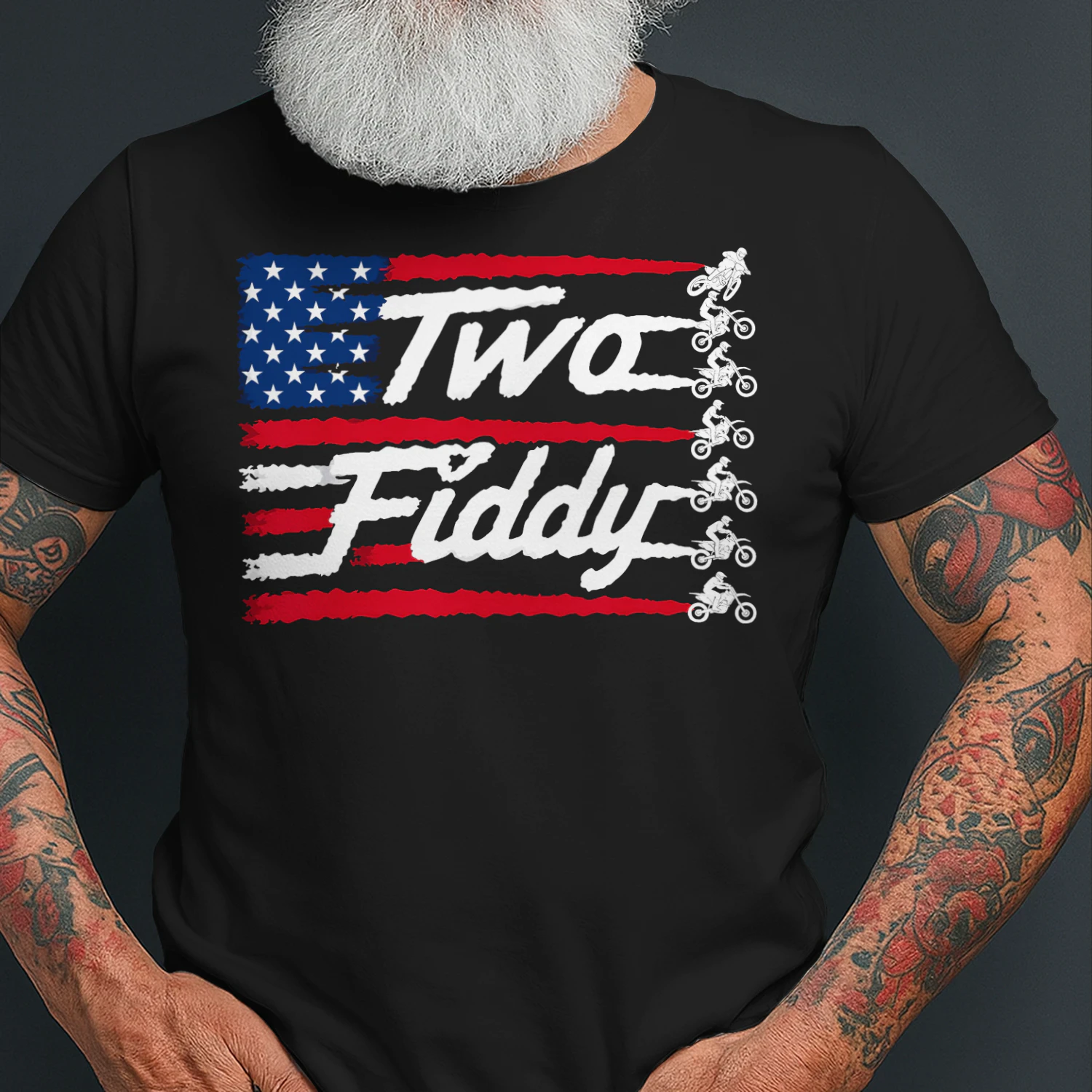 Dirt Bike Motocross Two Fiddy US Falg Rider