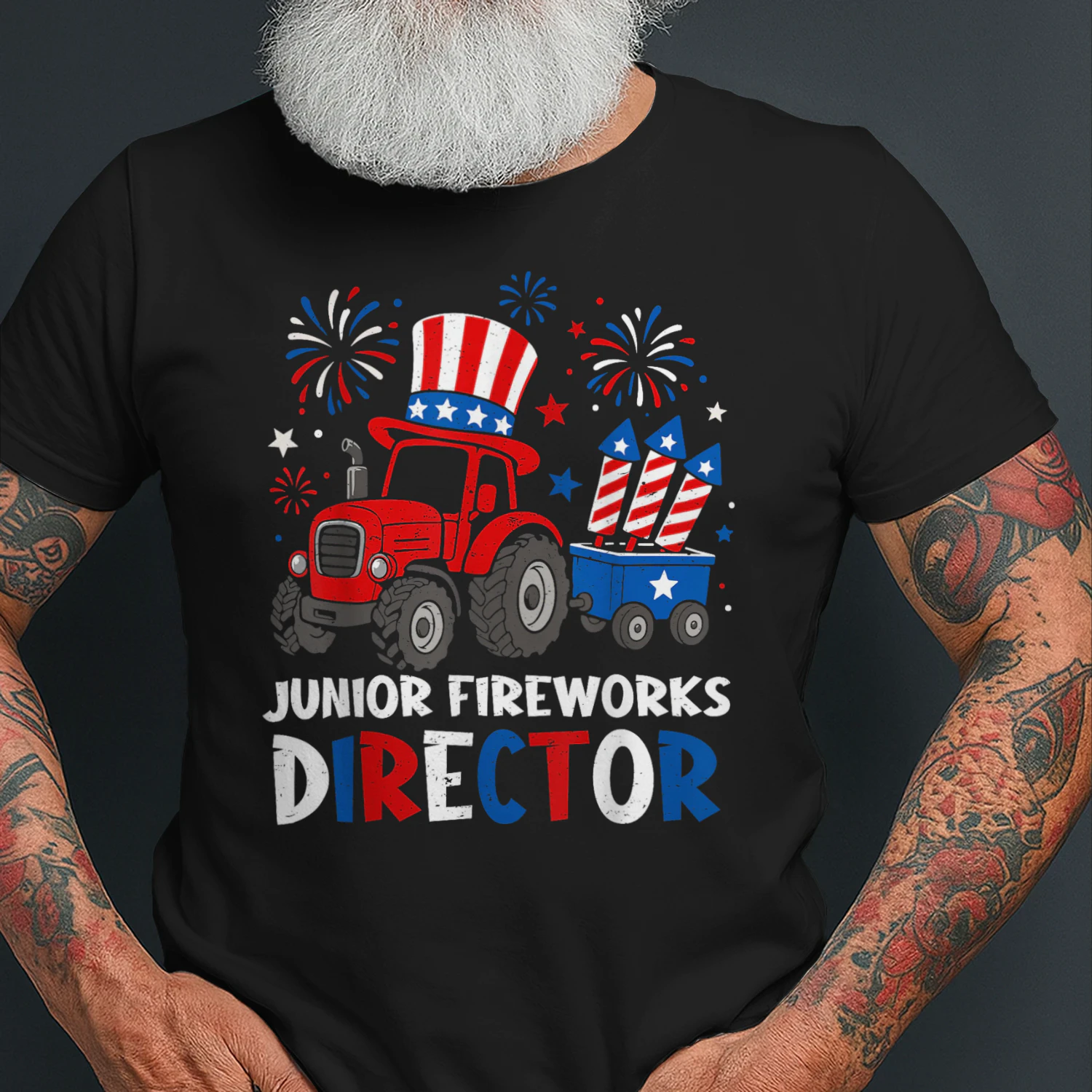 Junior Fireworks Director Tractor Fourth of July Boys Kids