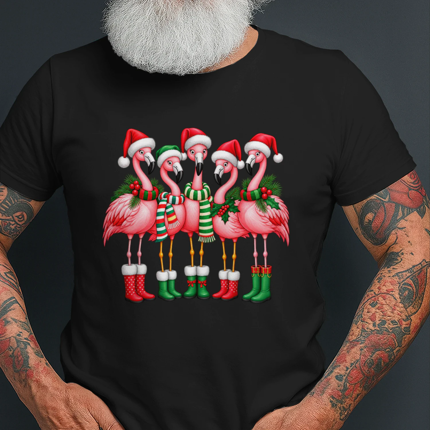 Festive Flamingo Christmas Parade