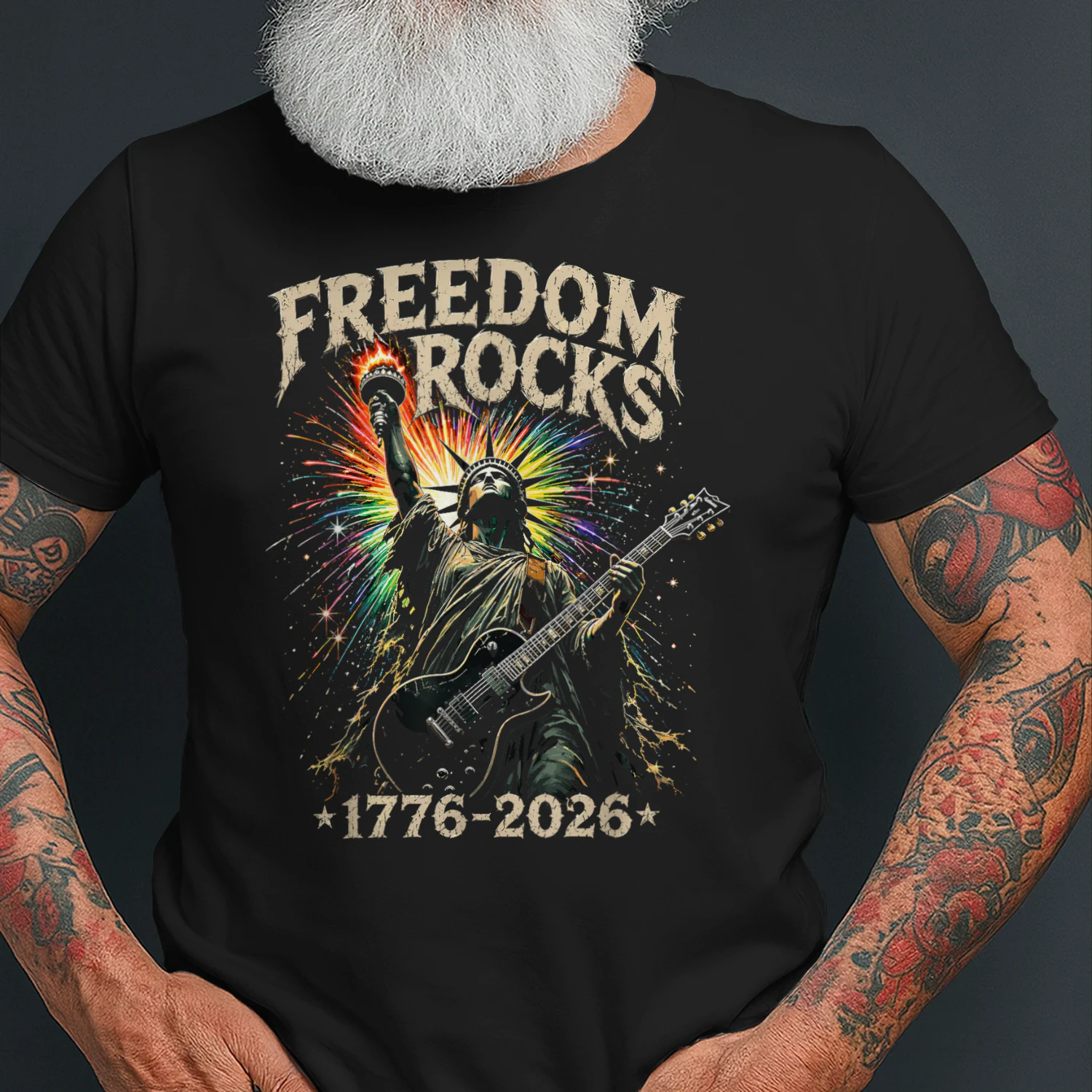 Freedom Rocks Statue of Liberty Guitar 1776-2026 250 Years