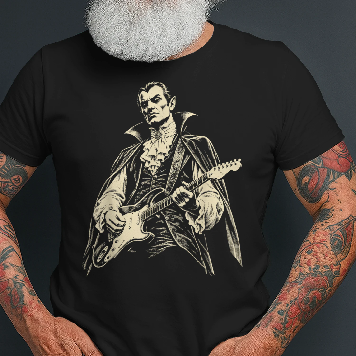 Dracula Vampire Playing Guitar Gothic Halloween