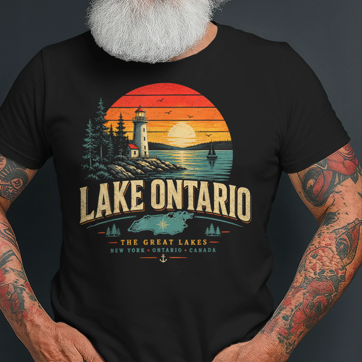 Lake Ontario Funny Vintage Lake Ontario Est 1615