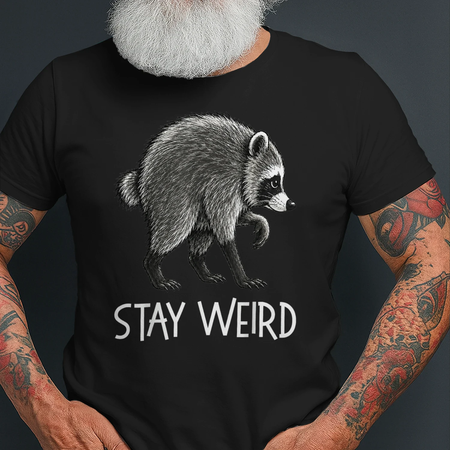 Stay Weird Funny Timothy Raccoon