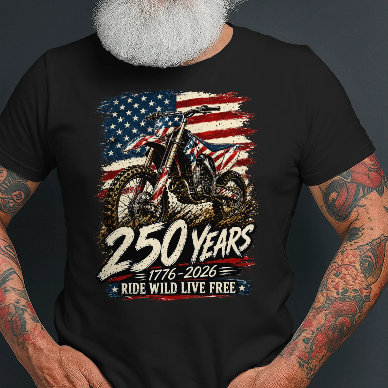 Dirt Bike Motocross 250 Years Ride Wild Live Free