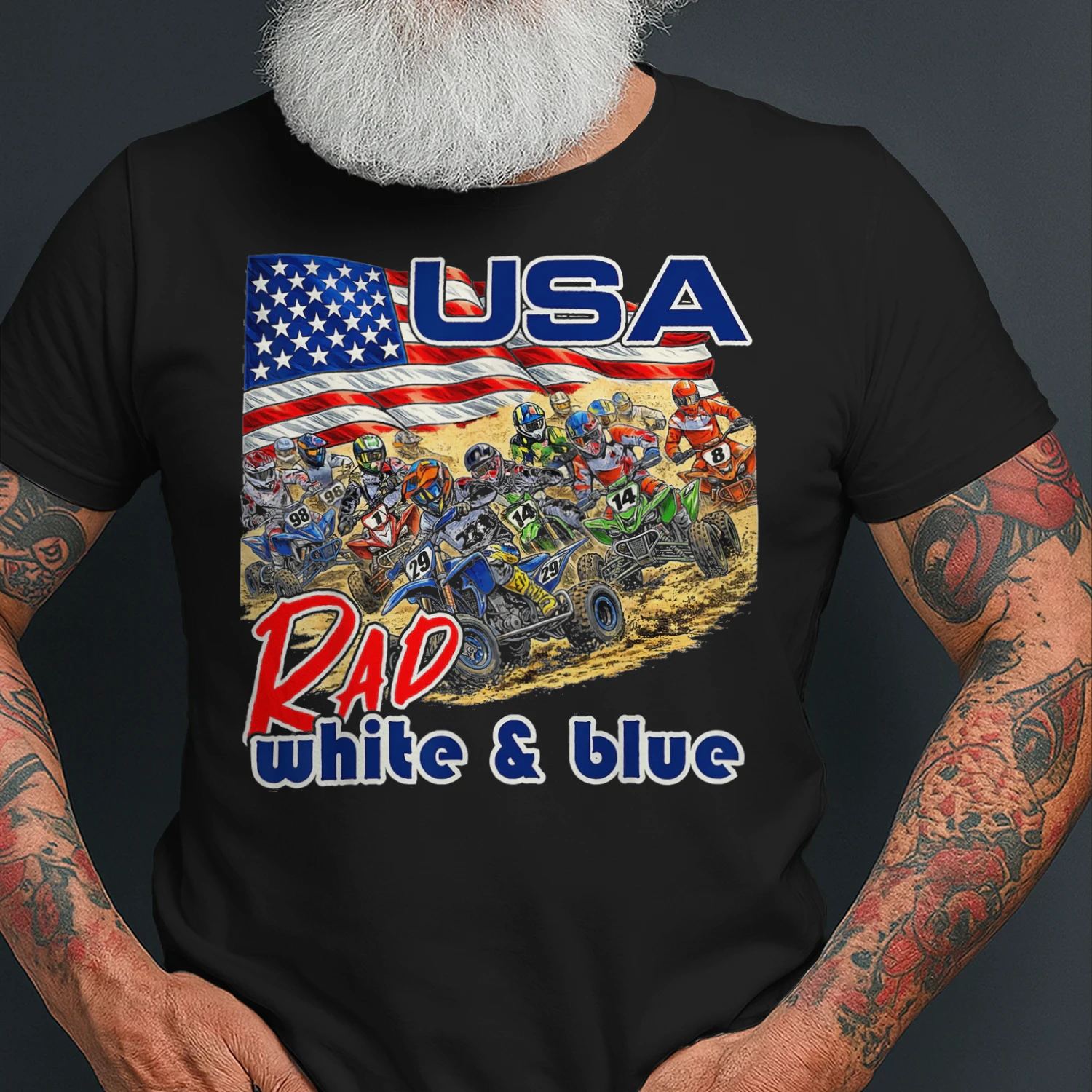 ATV Four Wheeler Rad White Blue