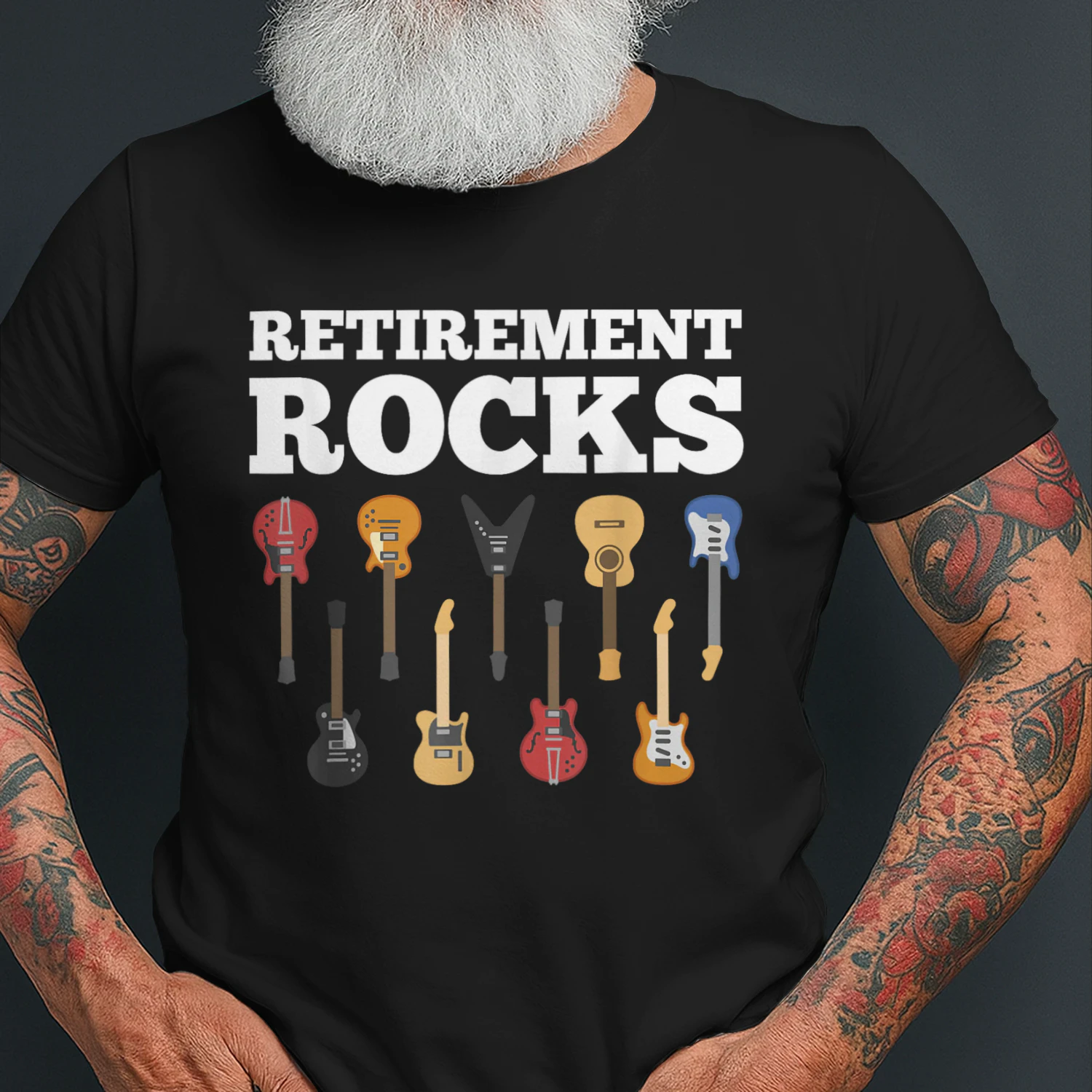 Retirement Rocks Guitar Player Funny Guitarist Humor Outfit