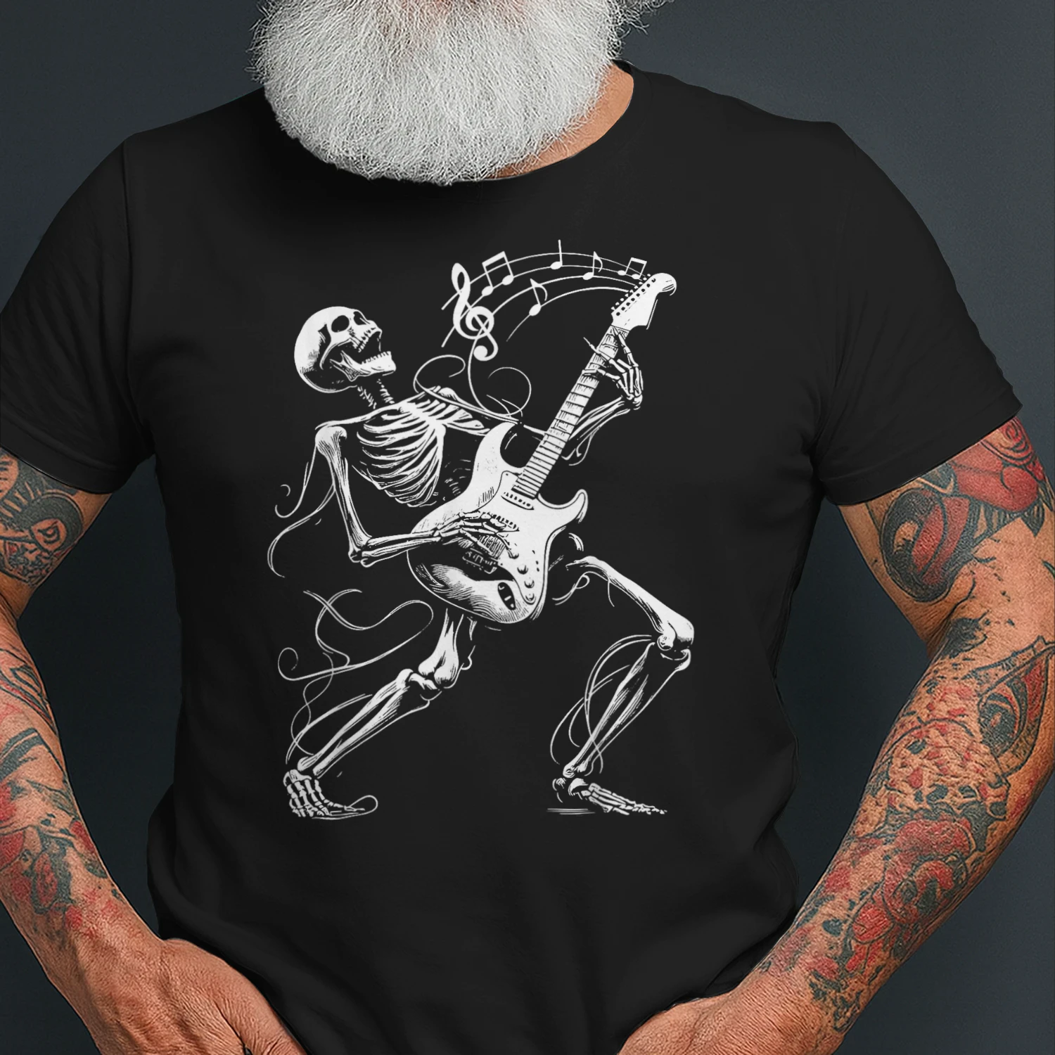 Skeleton Playing Guitar Music Gifts for Men Women Rock Band