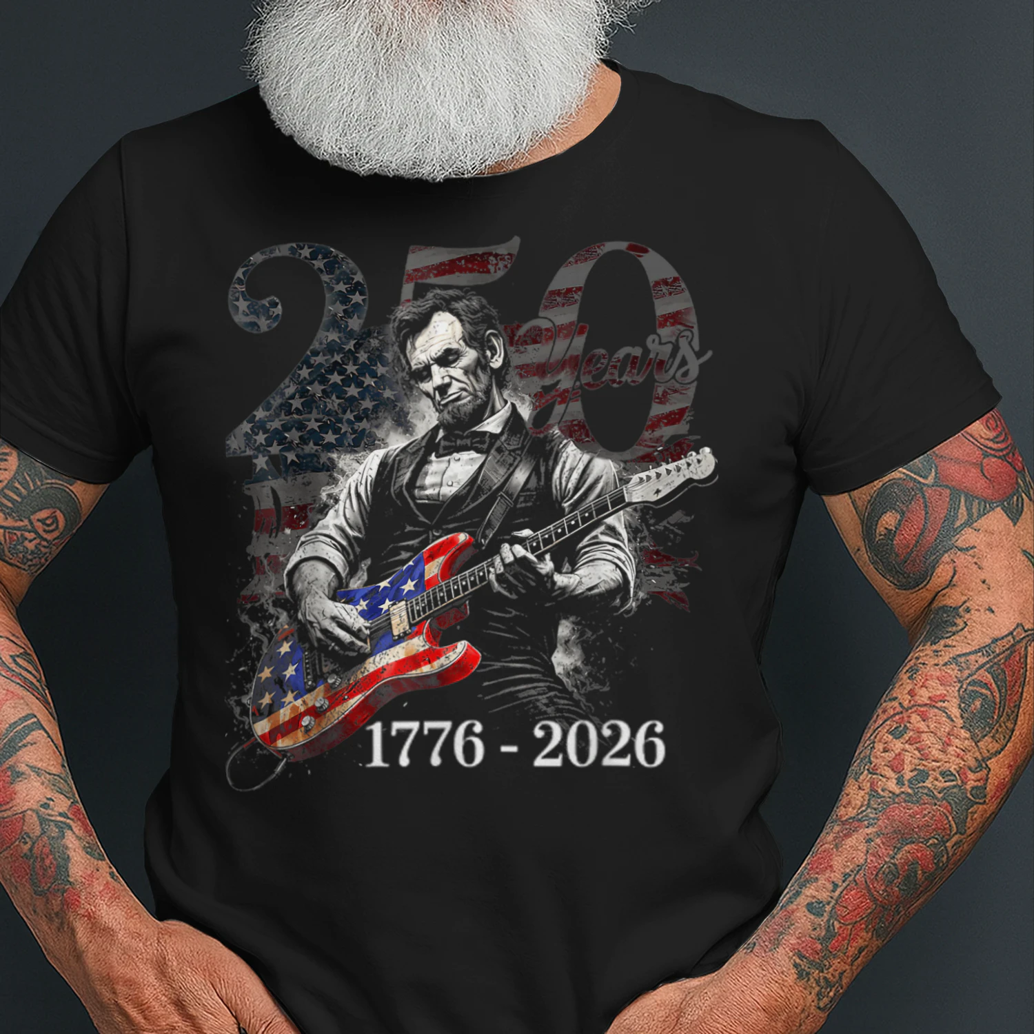 Abraham Lincoln Playing Guitar 4th July 250th Anniversary