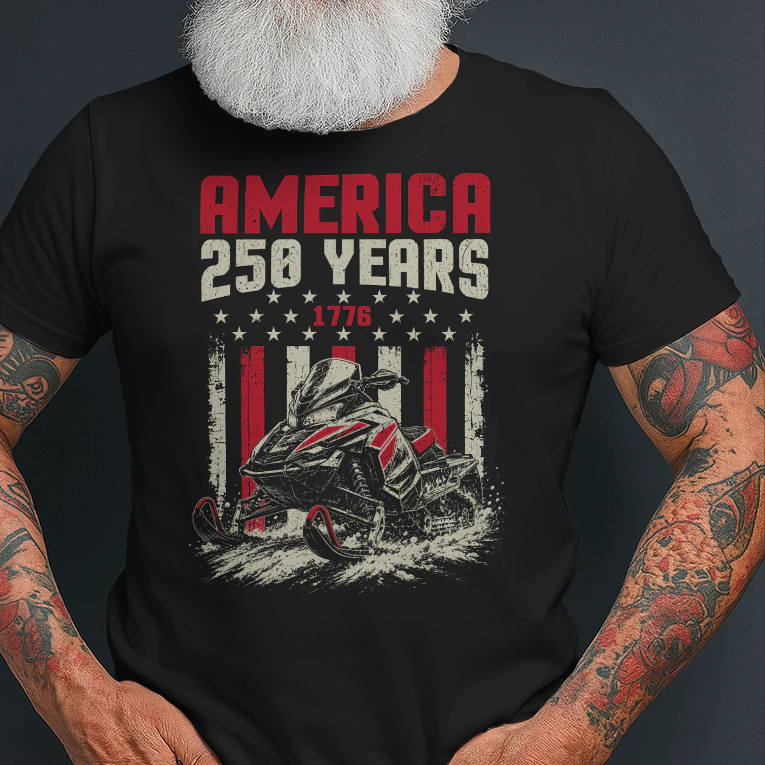 Snowmobile Sled America 250 Years 1776