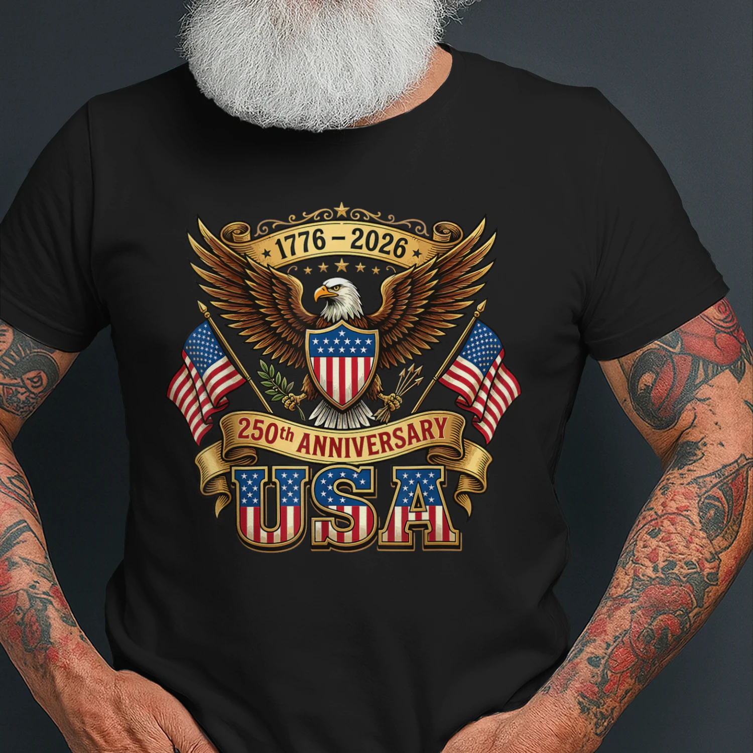 250th Anniversary USA Flag 250 Years American 4th of July