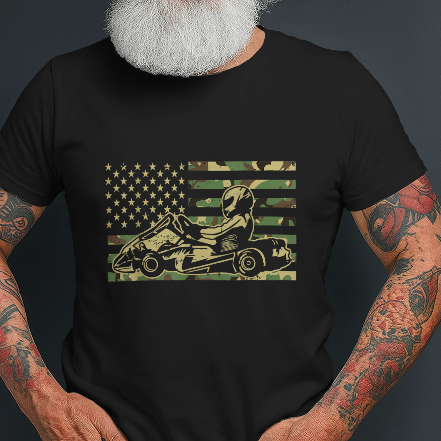 Camouflage Us Flag Go Kart Go-Kart Racing