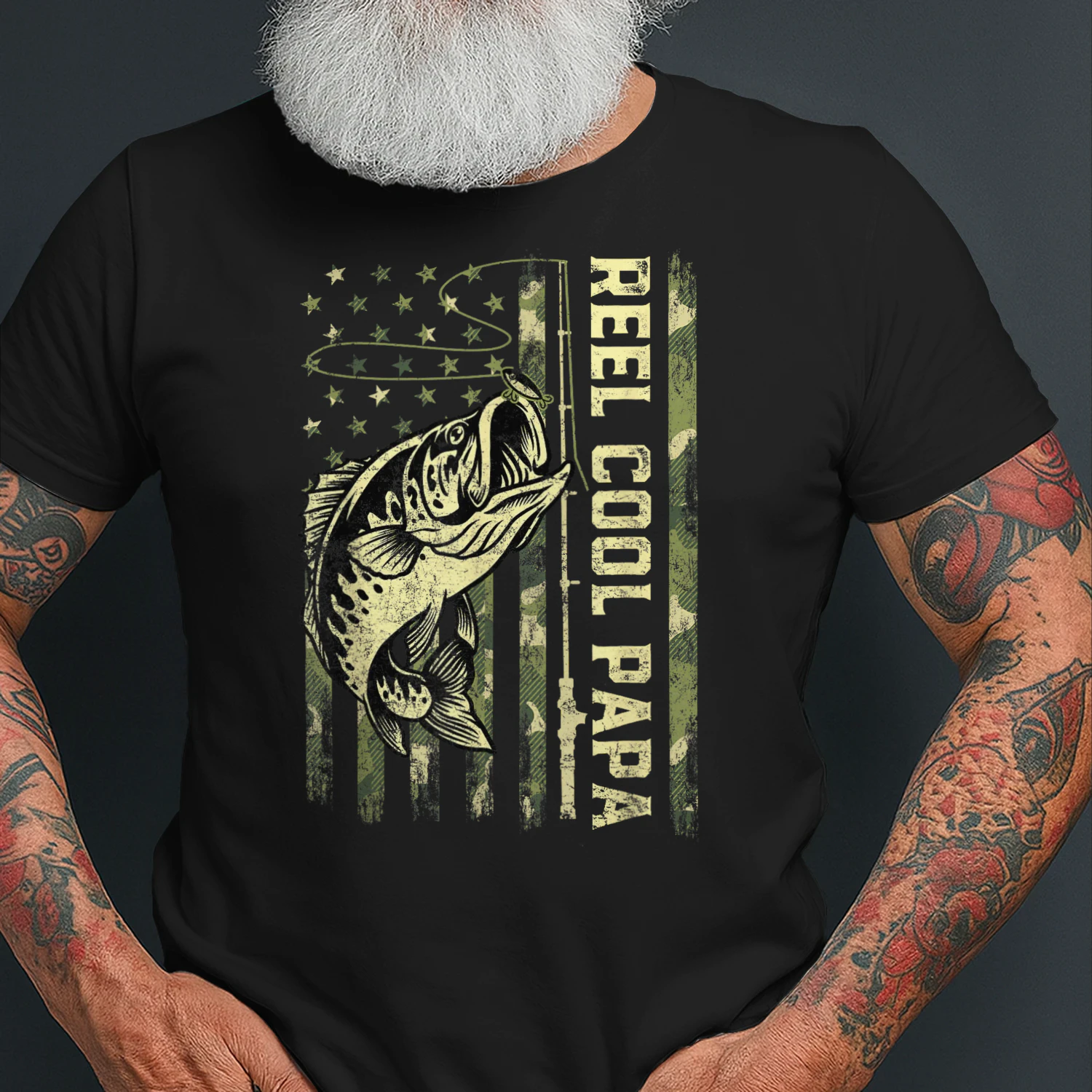 Reel Cool Papa Fisherman Camouflage Father's Day