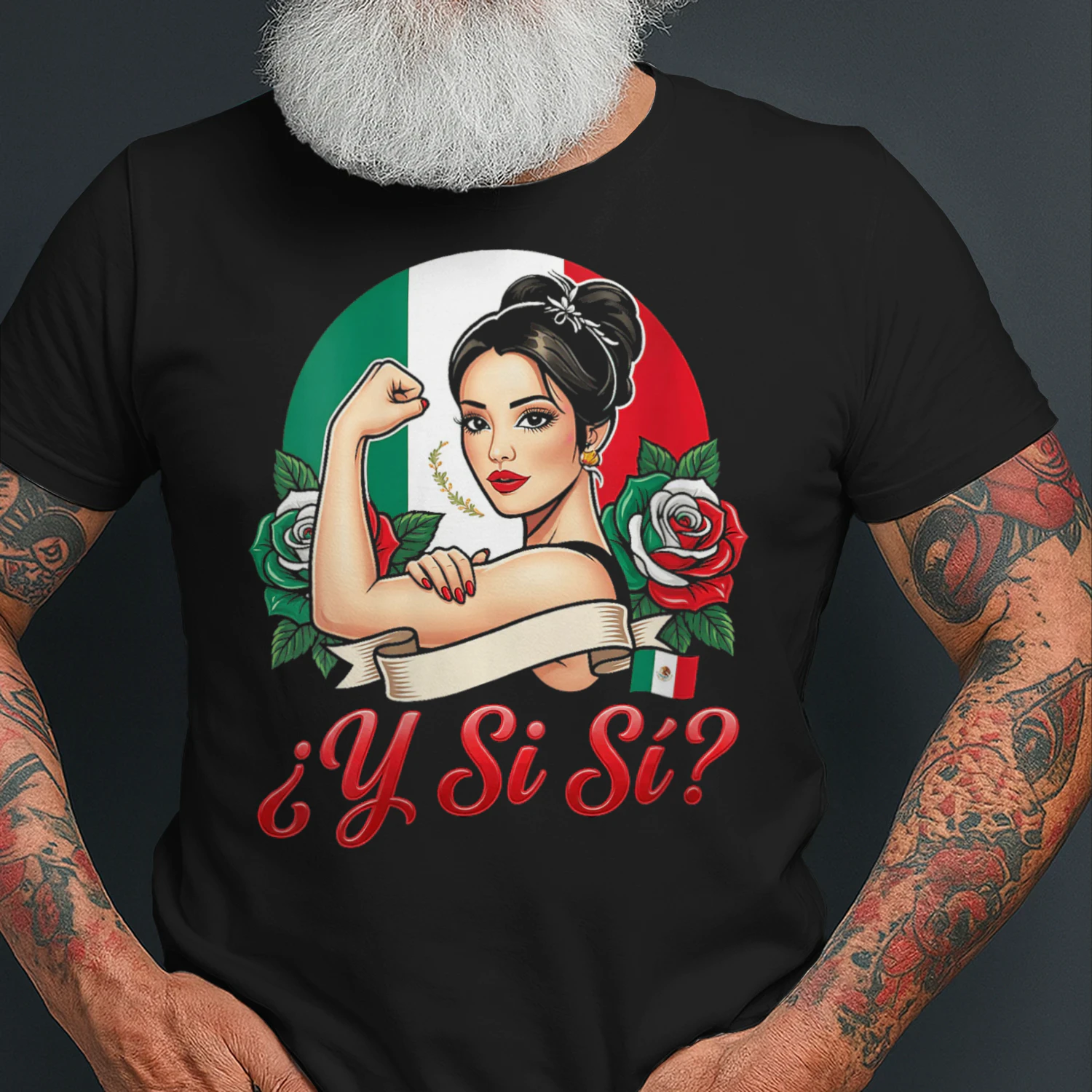 Women's Y Si S Mexican Woman Y Si Si Mexico Flag Roses Empowered