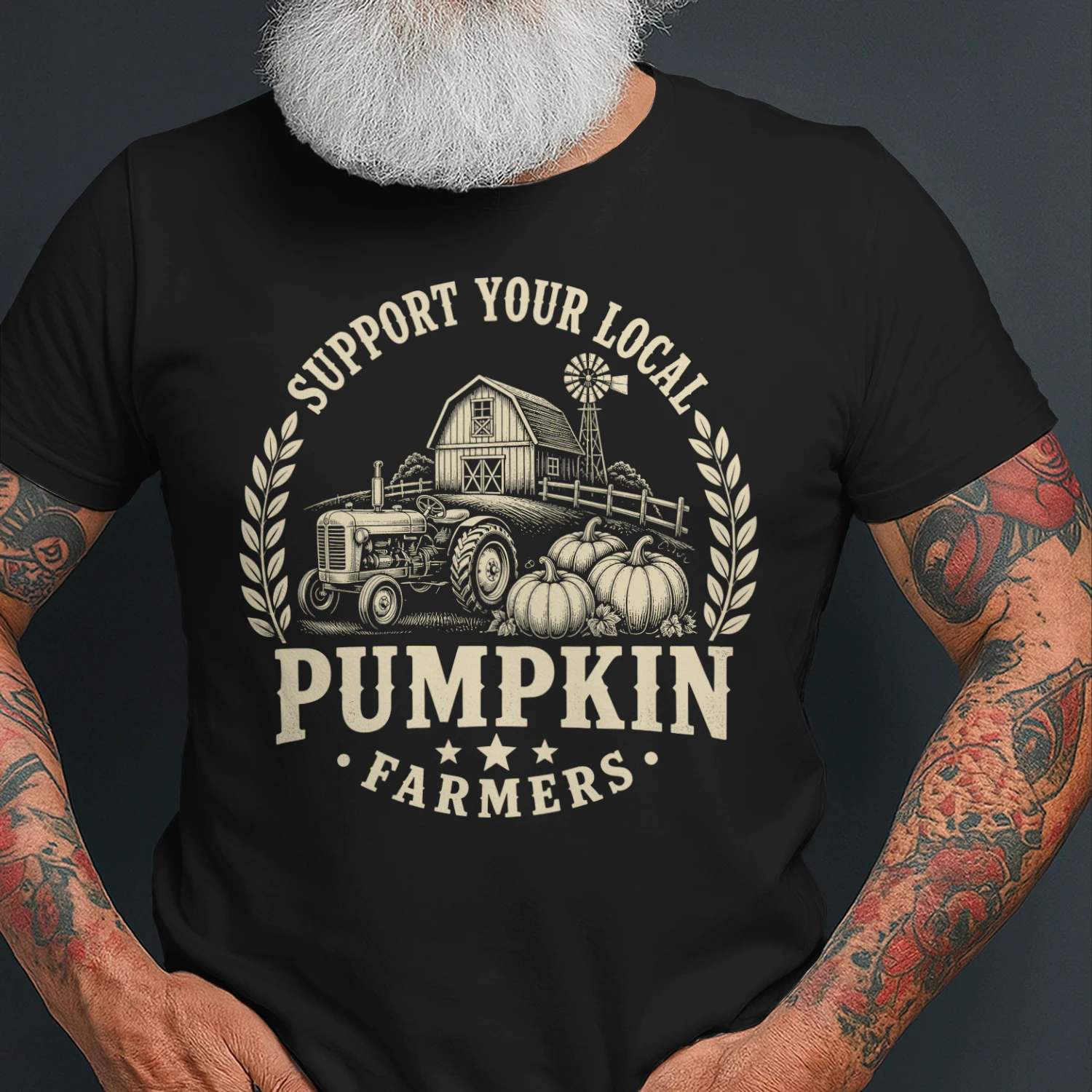 Support Your Local Pumpkin Farmers Vintage Halloween Fall
