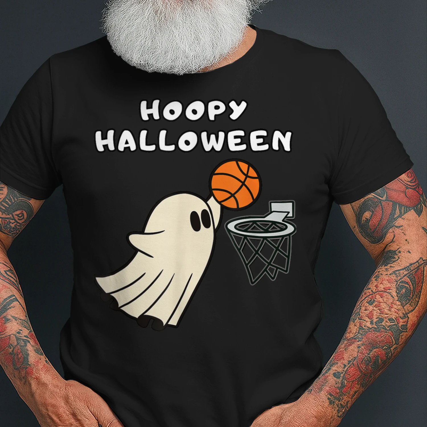 Hoopy Halloween Basketball Ghost Slam Dunk